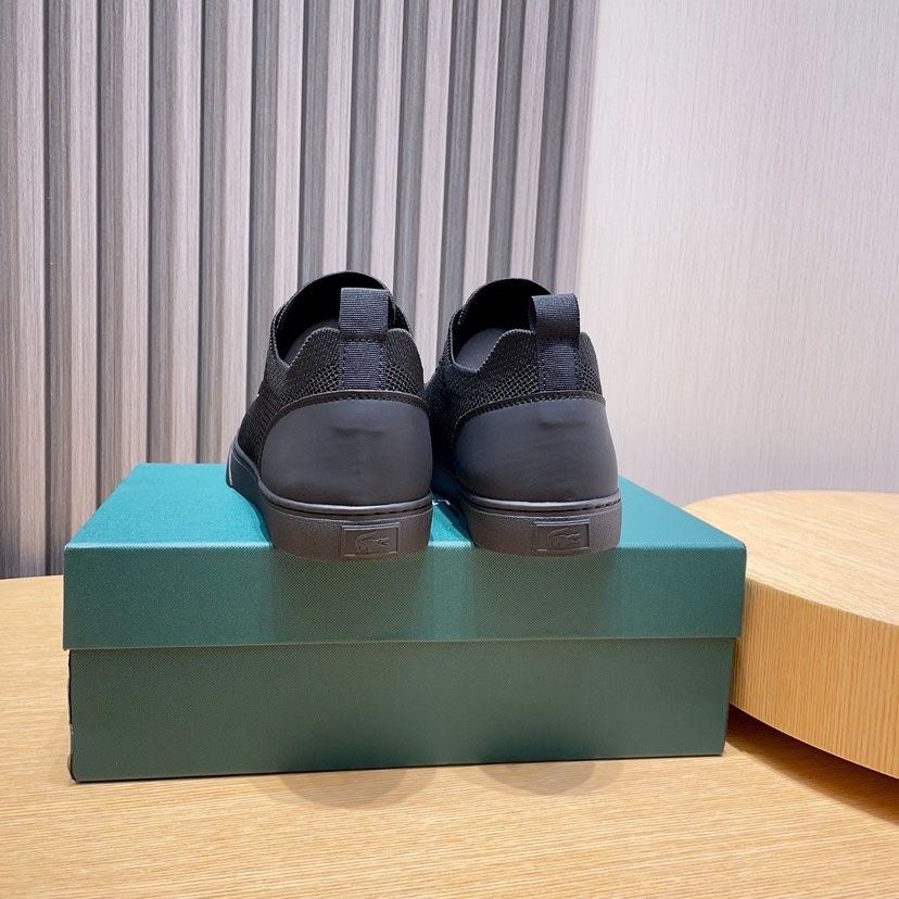 Lacoste Knit Low-Top Casual Sneakers Black