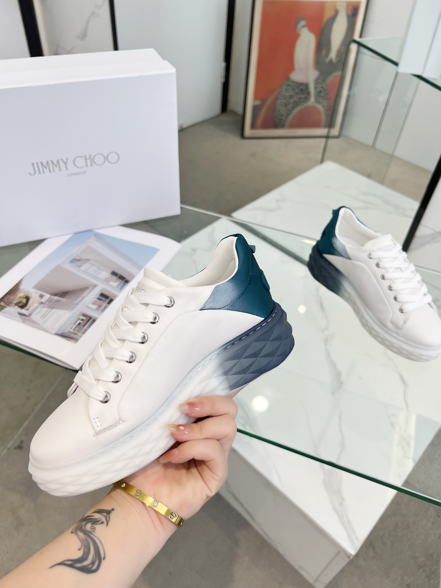 Jimmy Choo Diamond Sneakers White