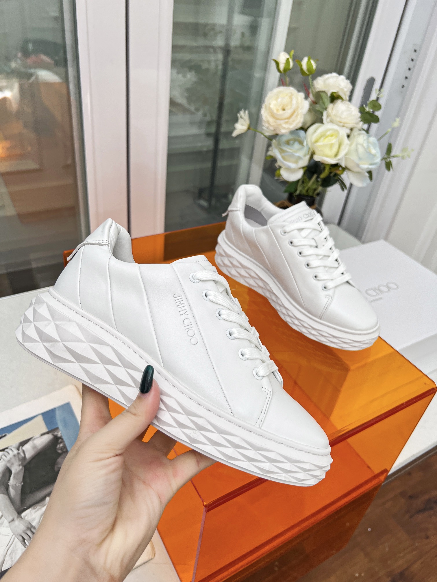 Jimmy Choo Diamond Sneakers White