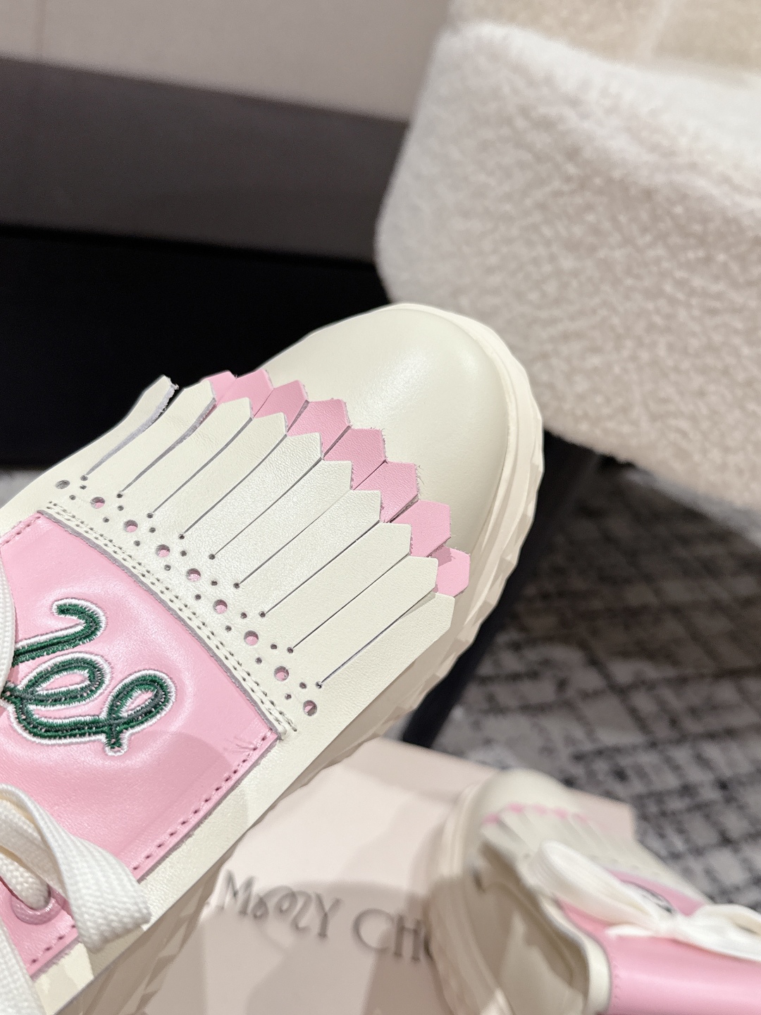 Jimmy Choo Fringe Platform Golf Sneakers Pink
