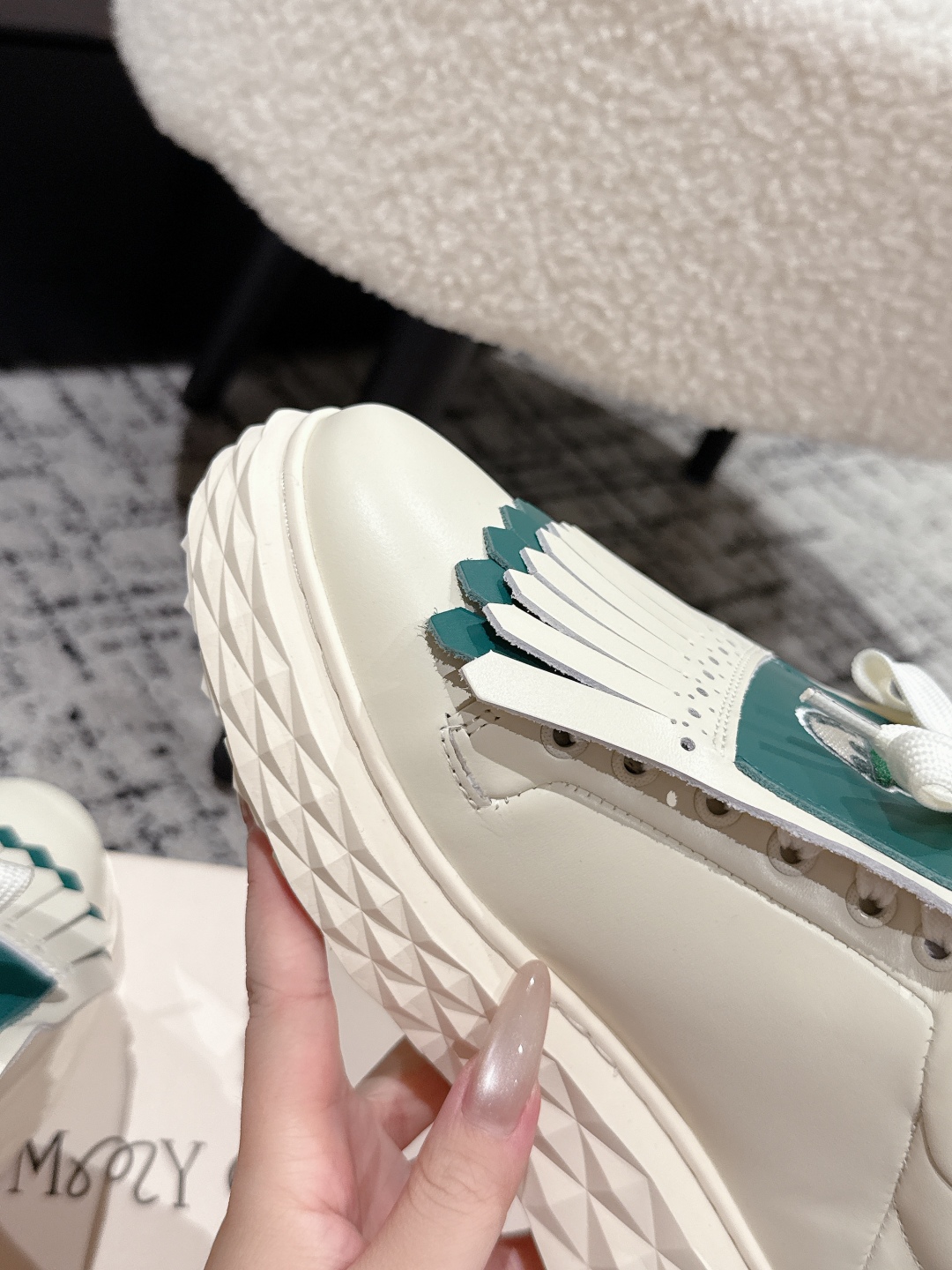 Jimmy Choo Fringe Platform Golf Sneakers Green