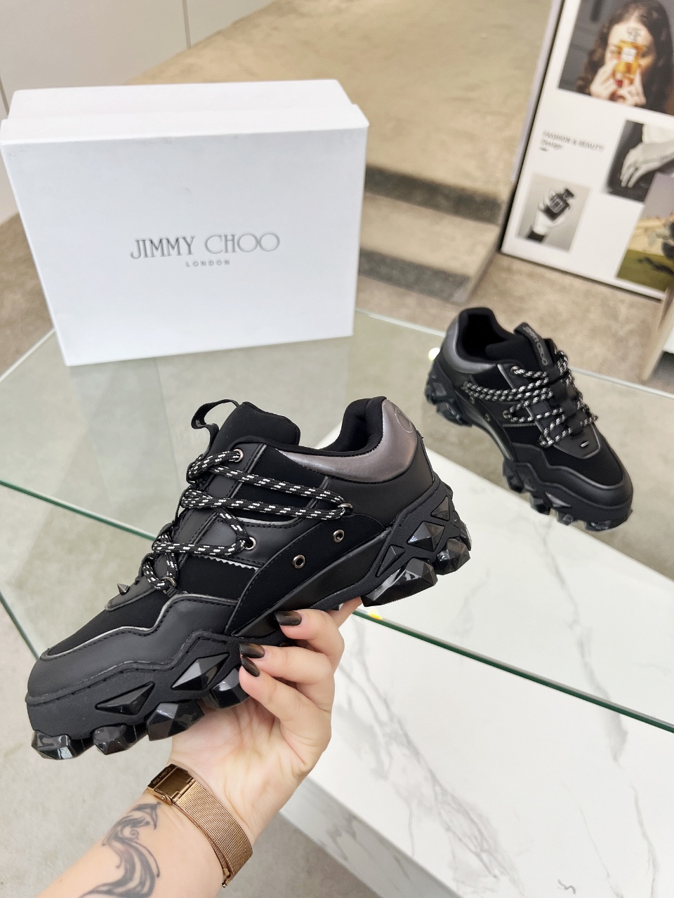 Jimmy Choo Diamond X II Dad Sneakers Pink
