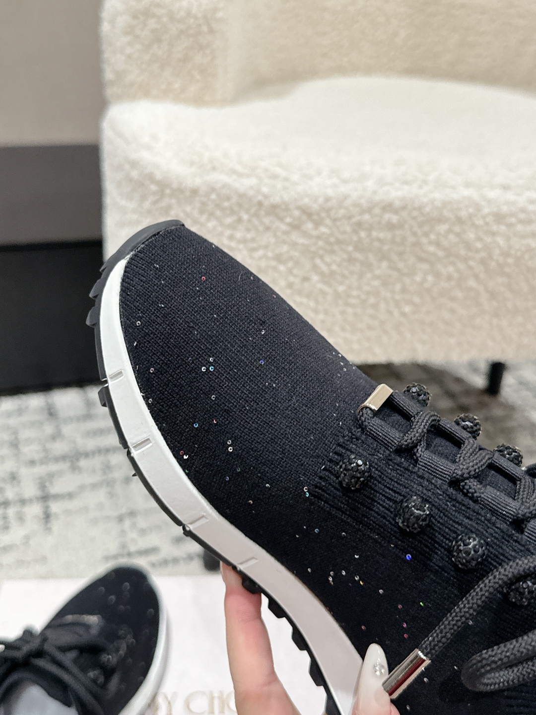 Jimmy Choo Knit Sock Sneakers Black