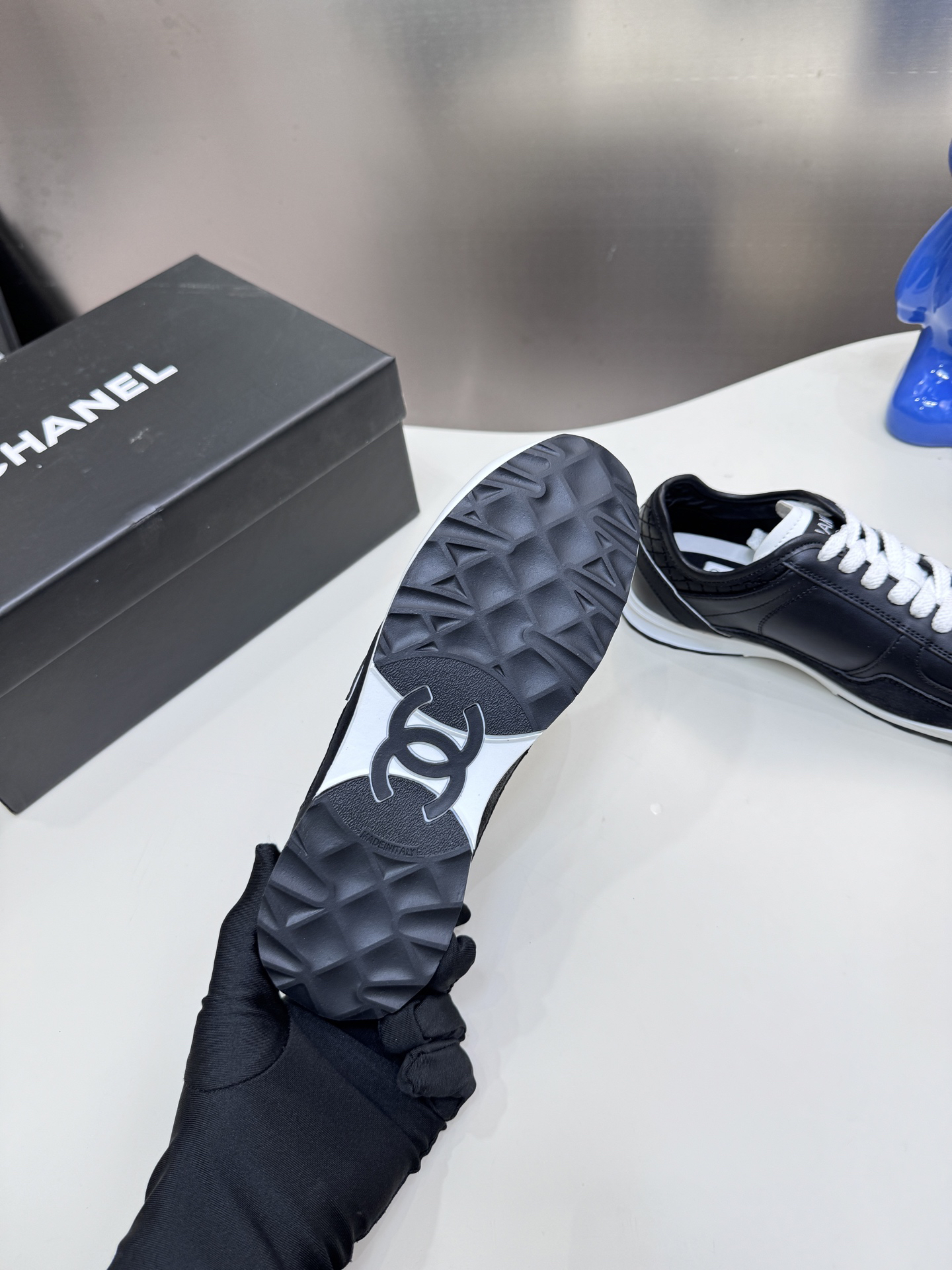 Chanel Platform Panda Sneakers Black