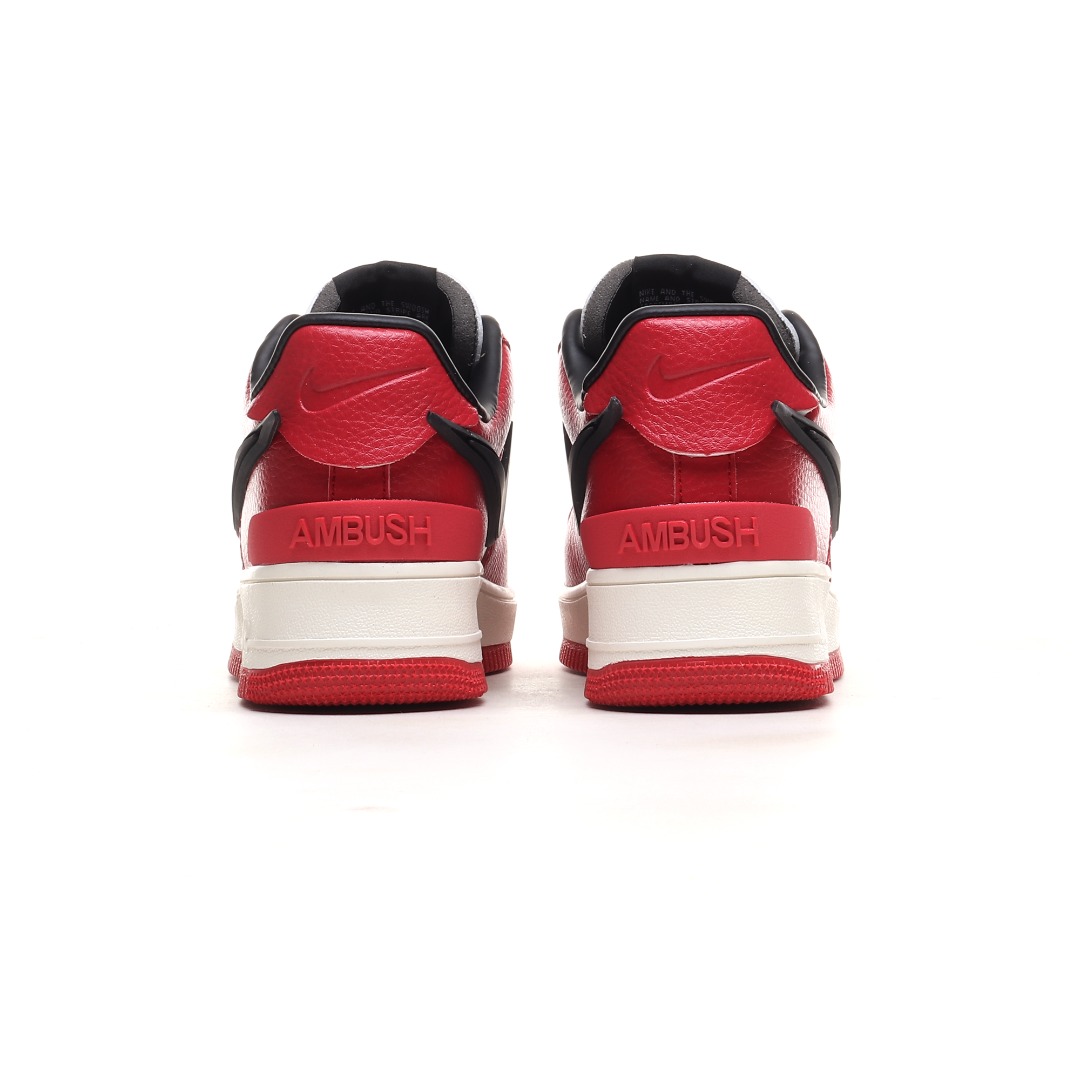 Nike x AMBUSH Air Force 1 Low Leather Sneakers Red/White/Black