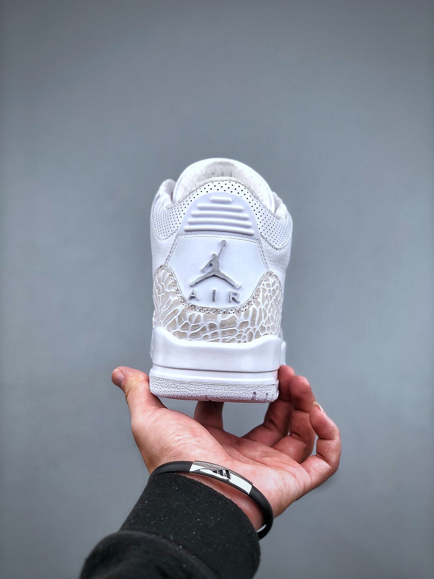 Jordan 3 Retro Pure White Leather Sneakers White