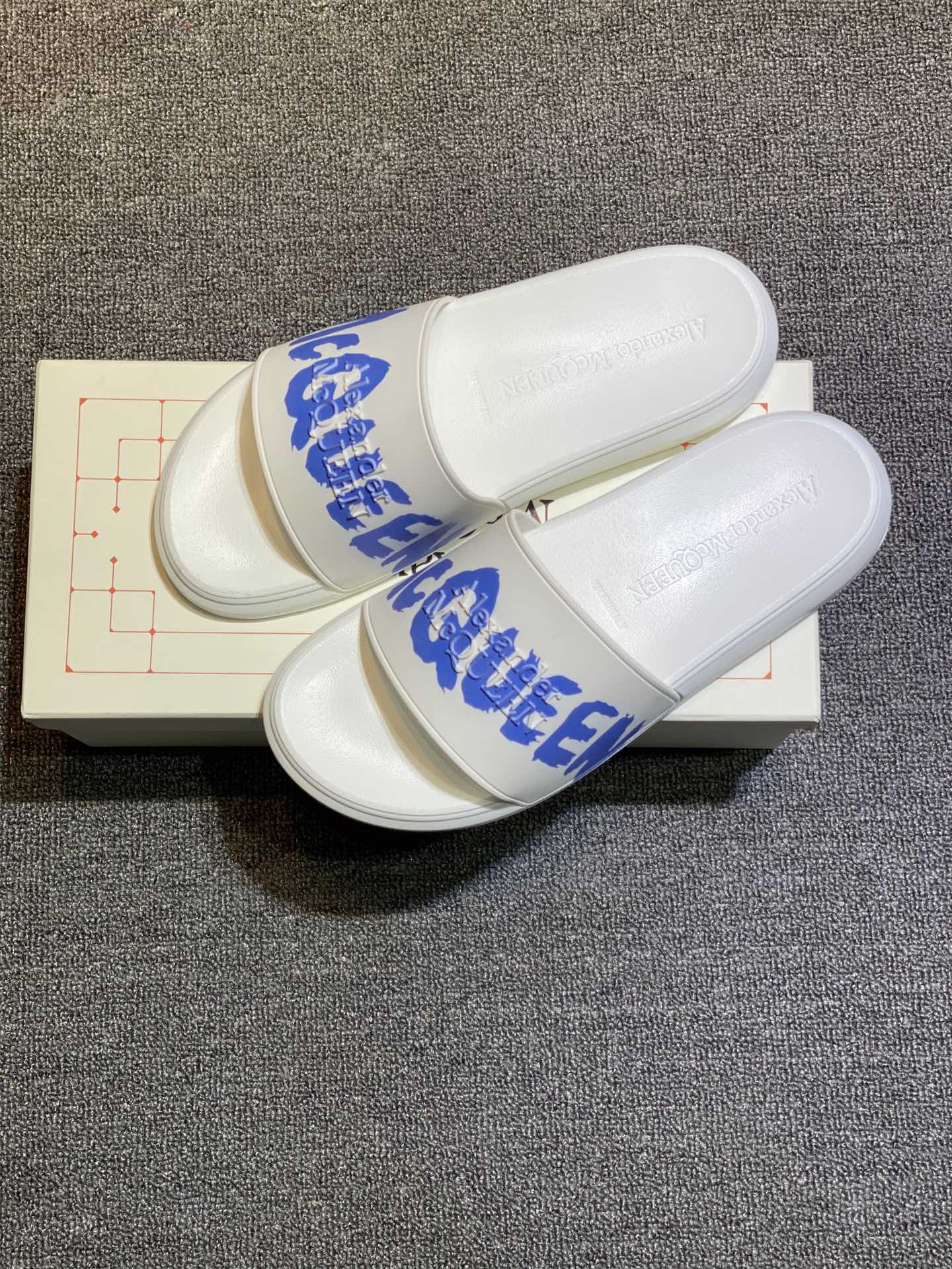 Alexander McQueen Logo Slides White