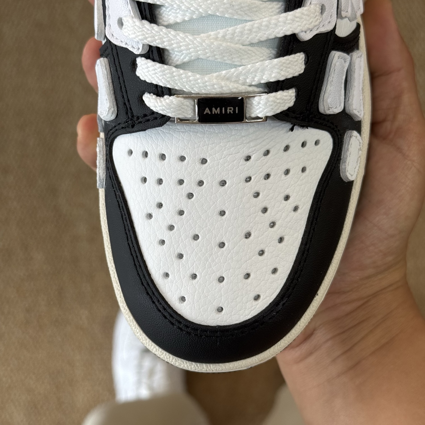 AMIRI Skel Top Low Bone Sneakers Black/White