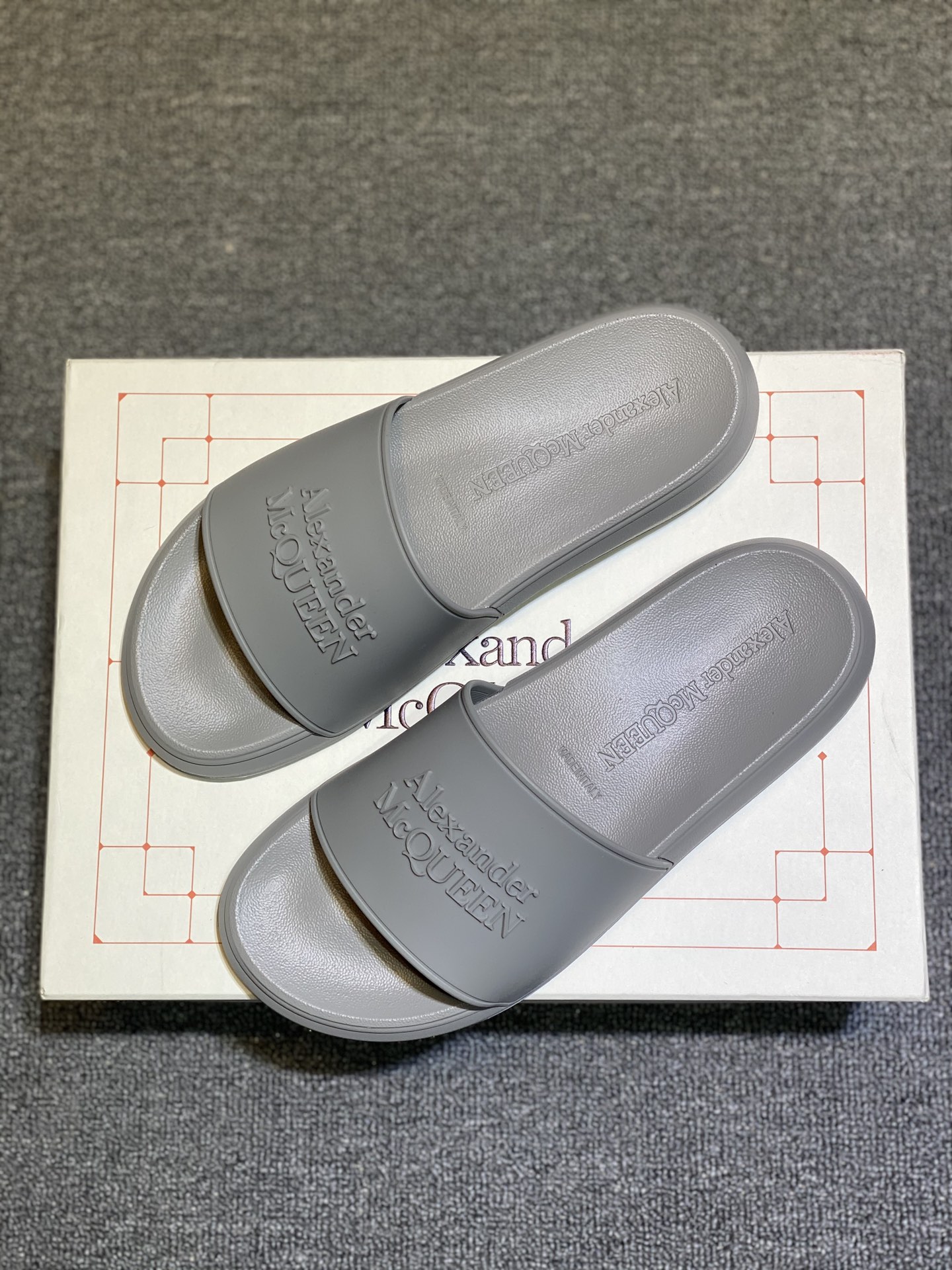 Alexander McQueen Logo Slides Grey