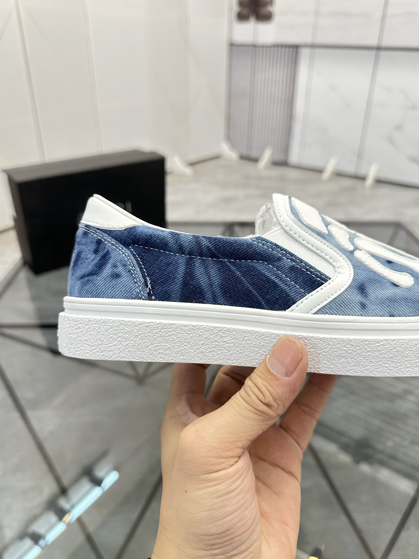 AMIRI Skeleton Slip-On Sneakers Blue