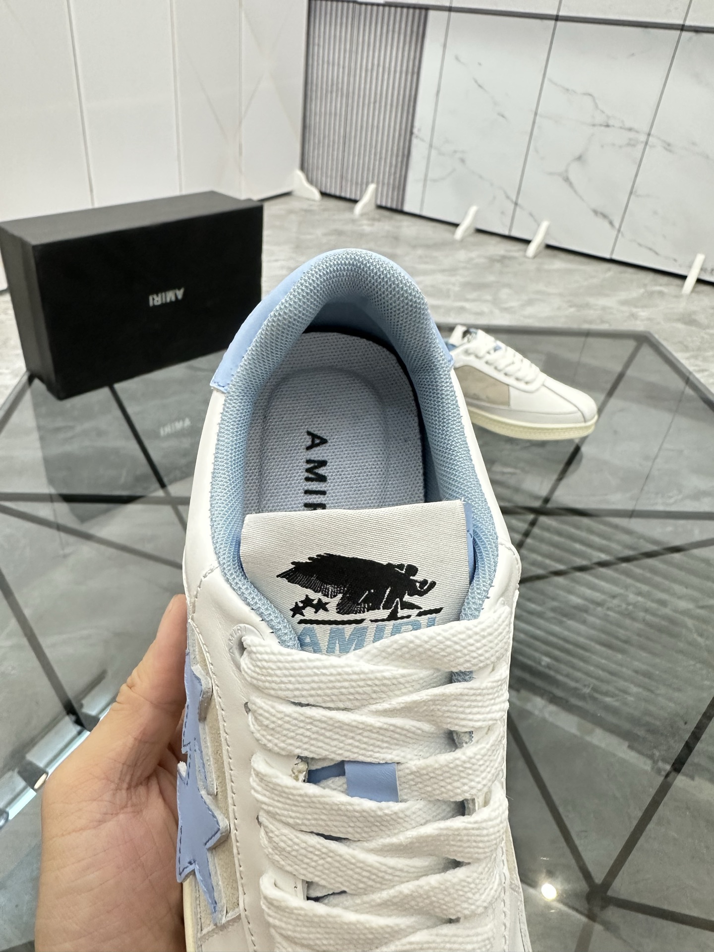 Amiri Star Low-Top Sneakers White/Blue