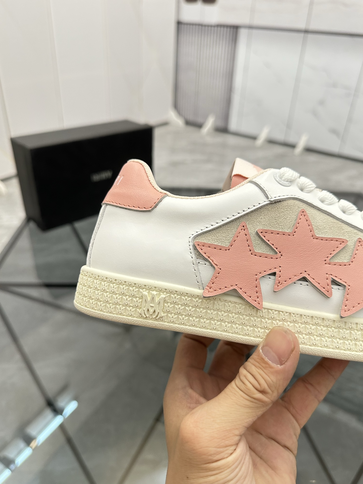 Amiri Star Low-Top Sneakers White Pink