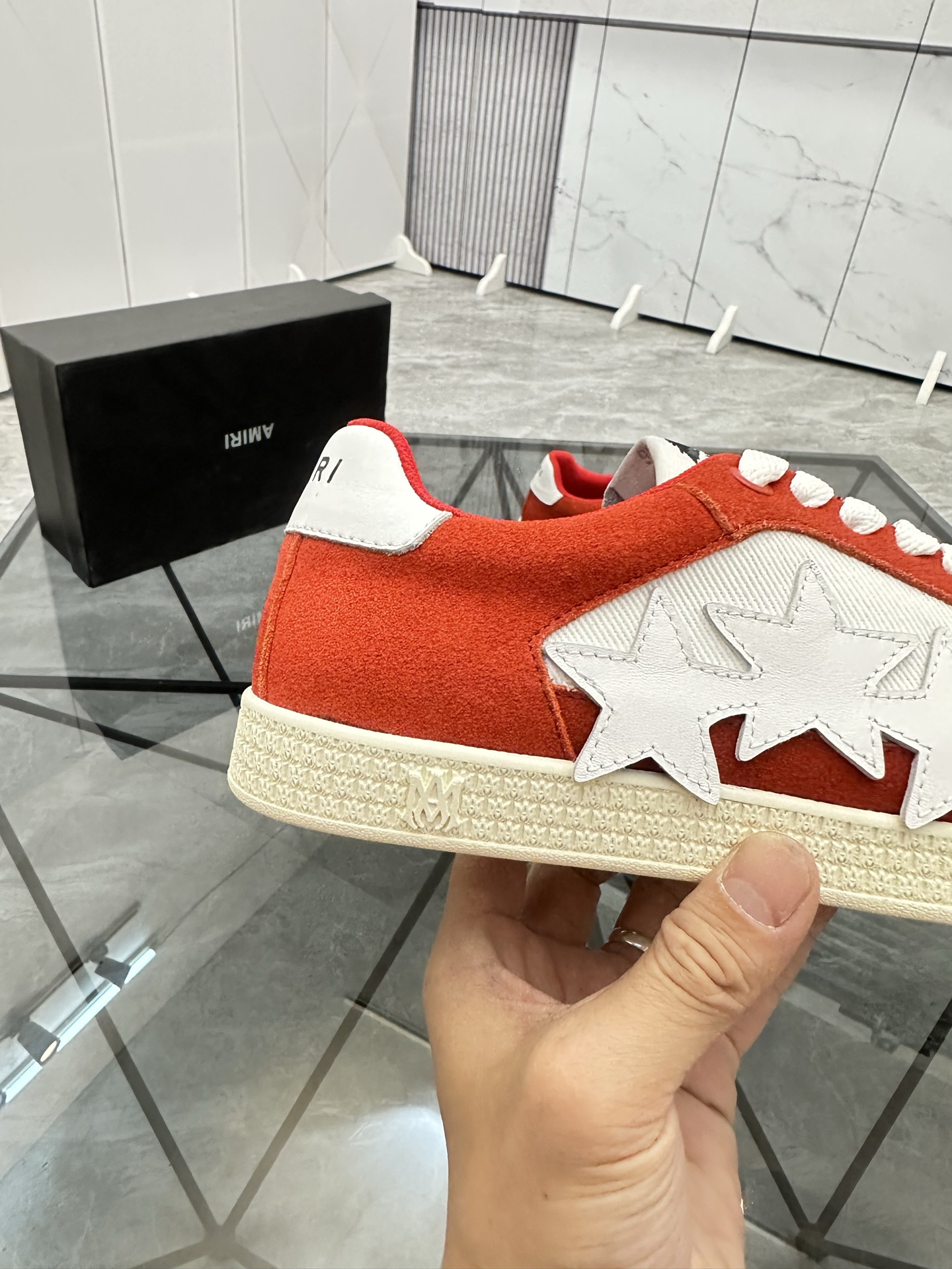 Amiri Star Panel Low-Top Sneakers Red