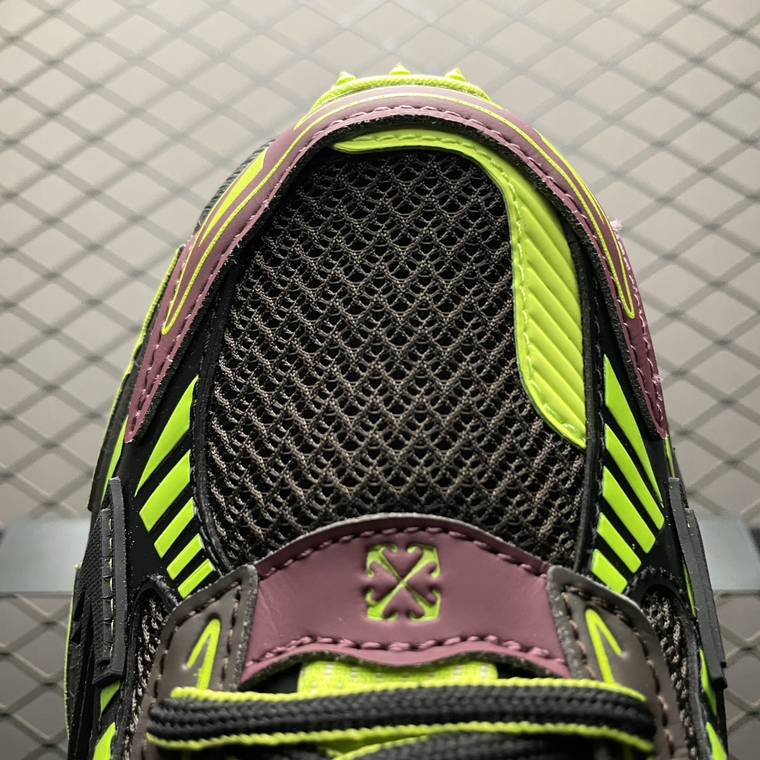 Off-White Low-Top Retro Sneakers Black/Green