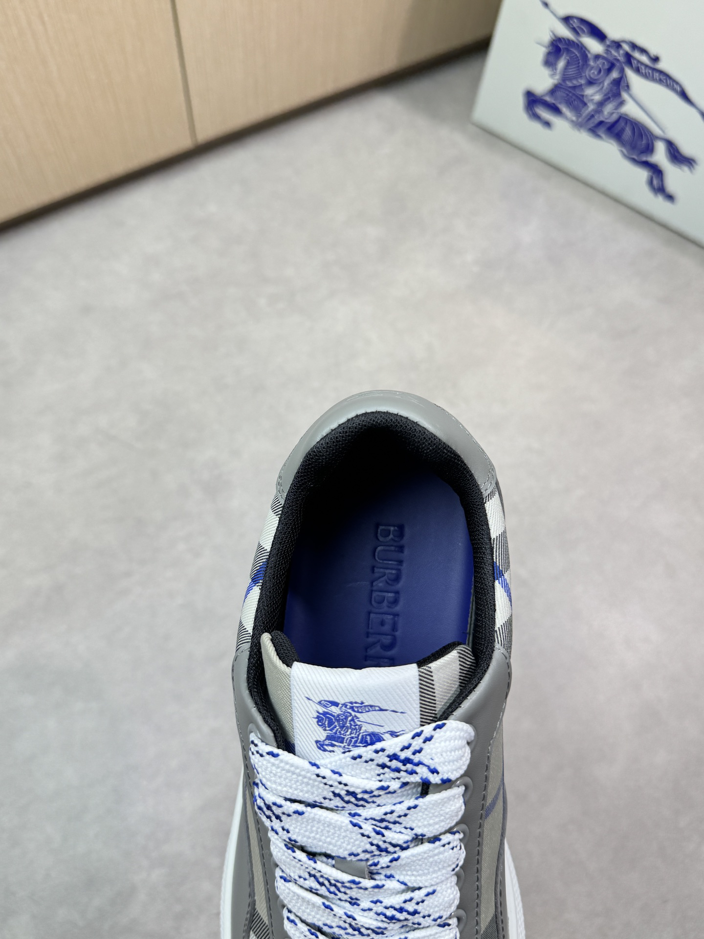 Burberry Check Low-Top Sneakers Grey