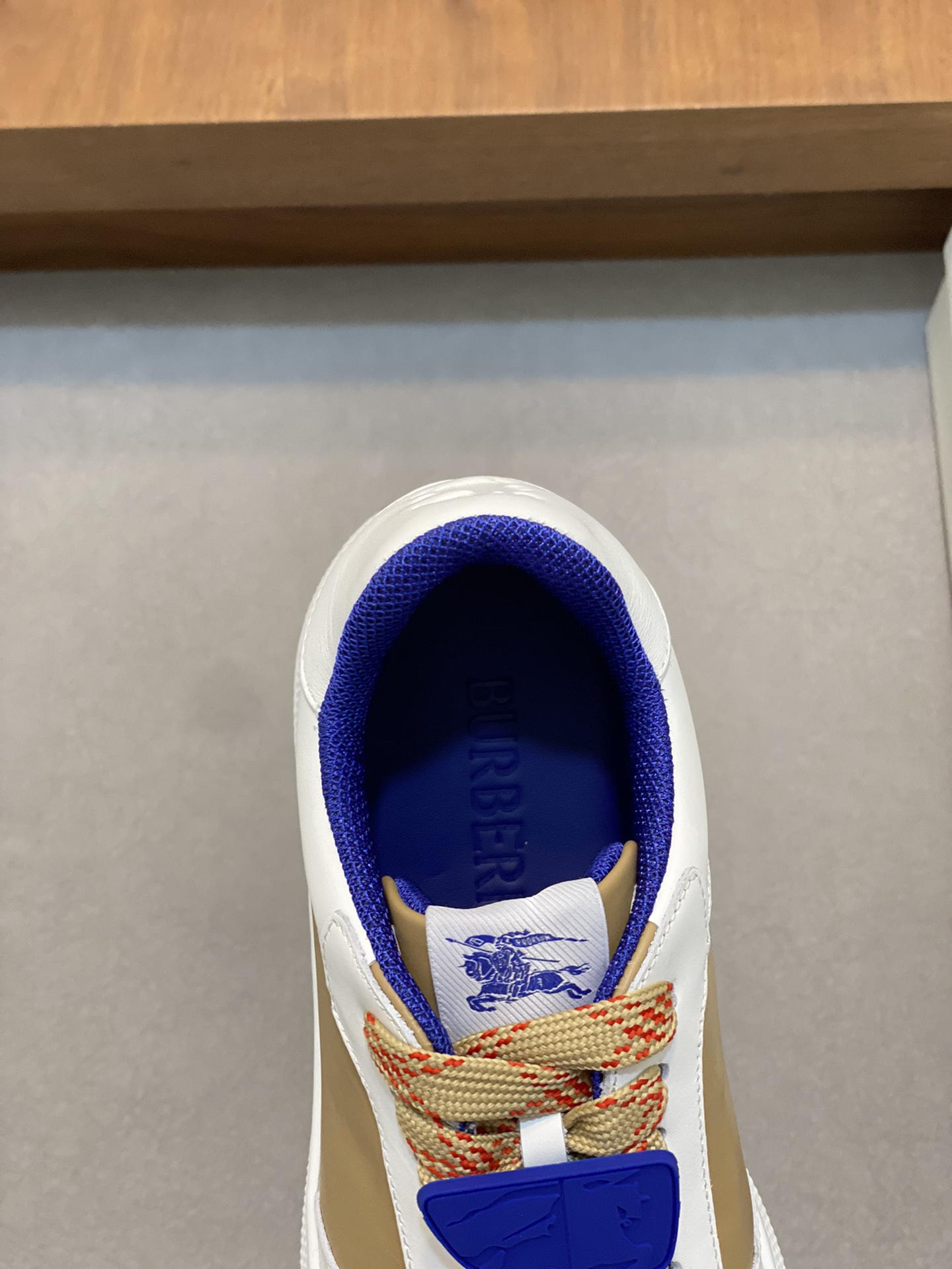 Burberry Leather Low-Top Sneakers Khaki