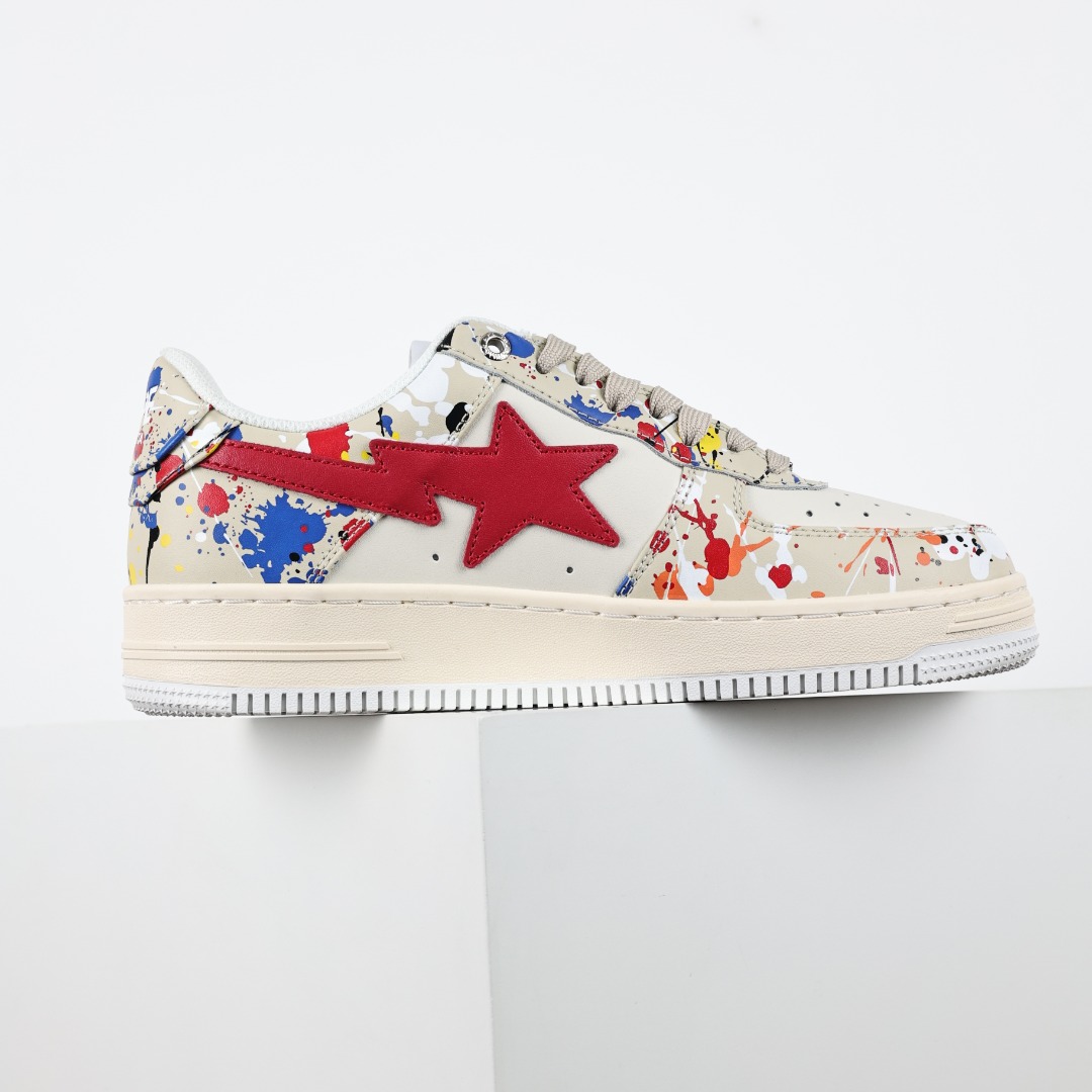 A Bathing Ape BAPE STA Paint Splatter Low-Top Sneakers Multicolor