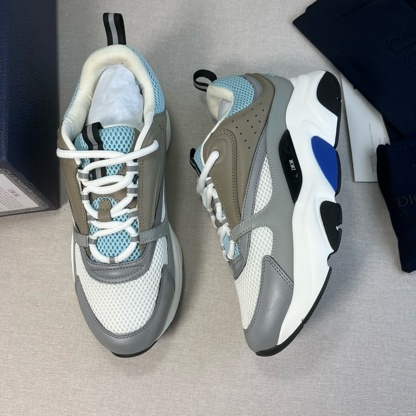 Dior B22 Retro Runner Sneakers Grey/Blue