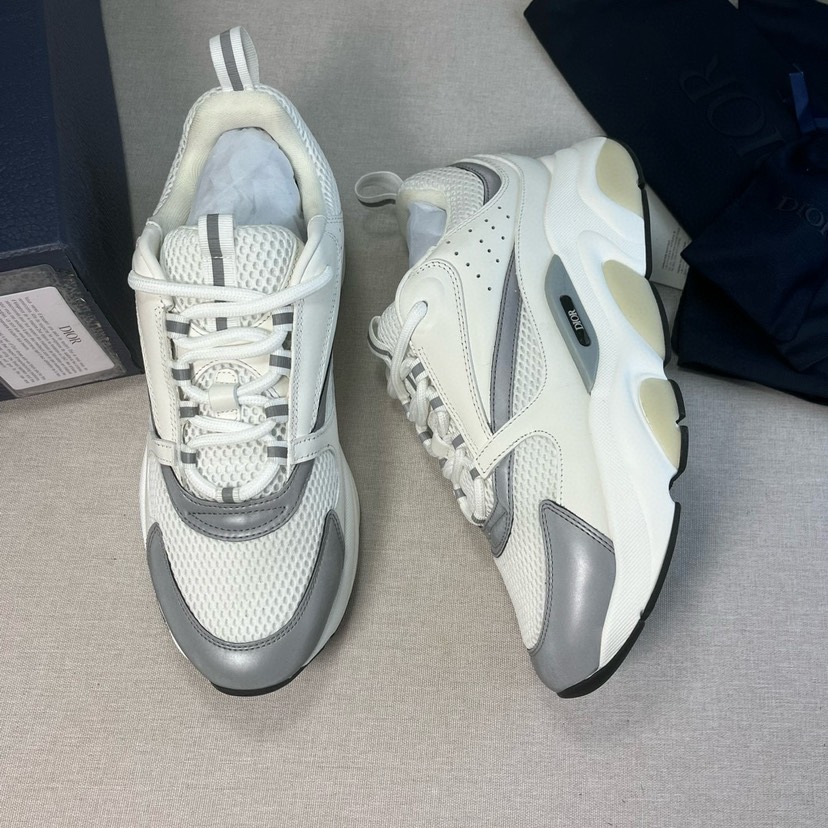 Dior B22 Chunky Runner Sneakers White/Grey