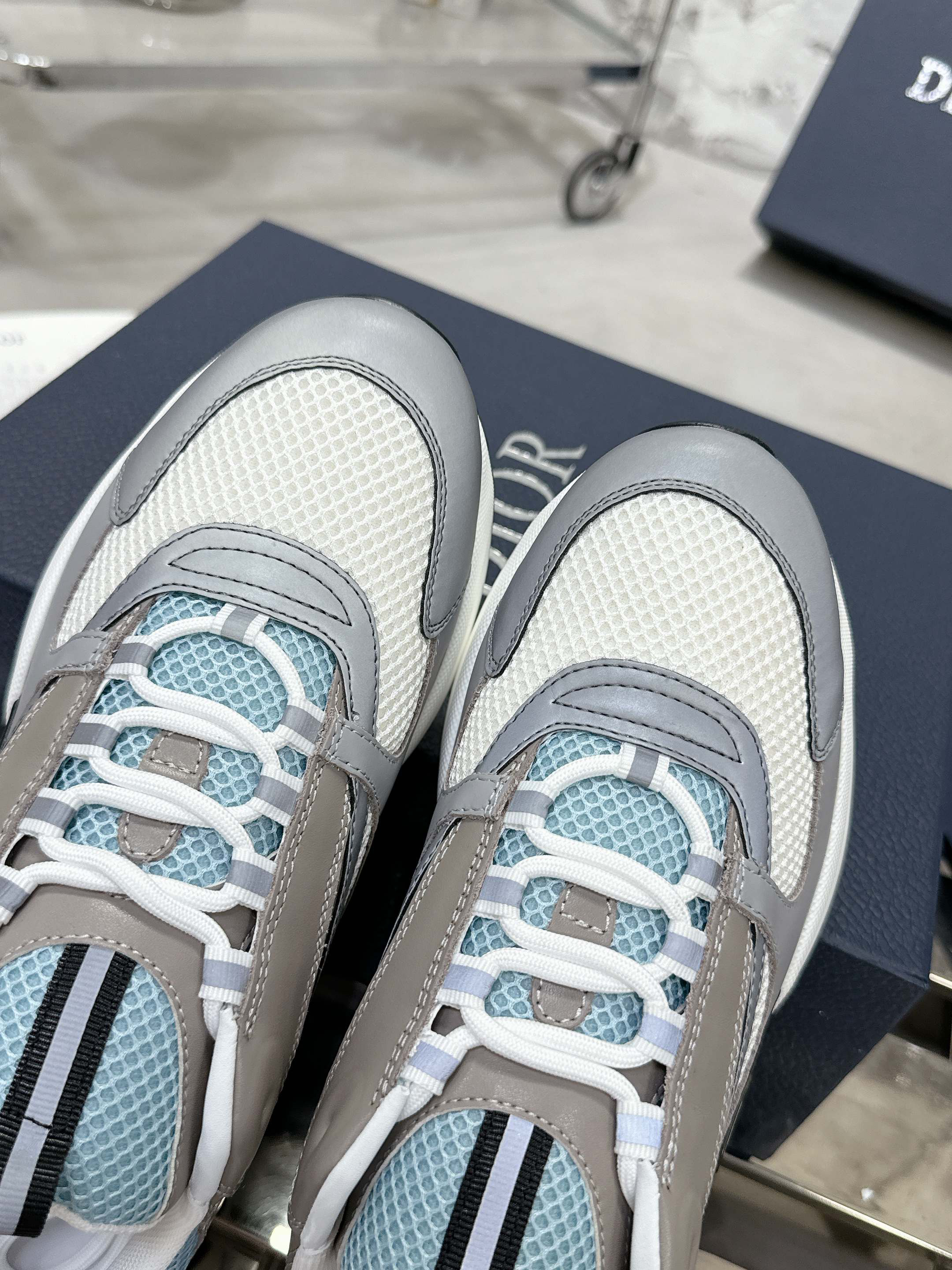 Dior B22 Mesh Runner Sneakers Grey
