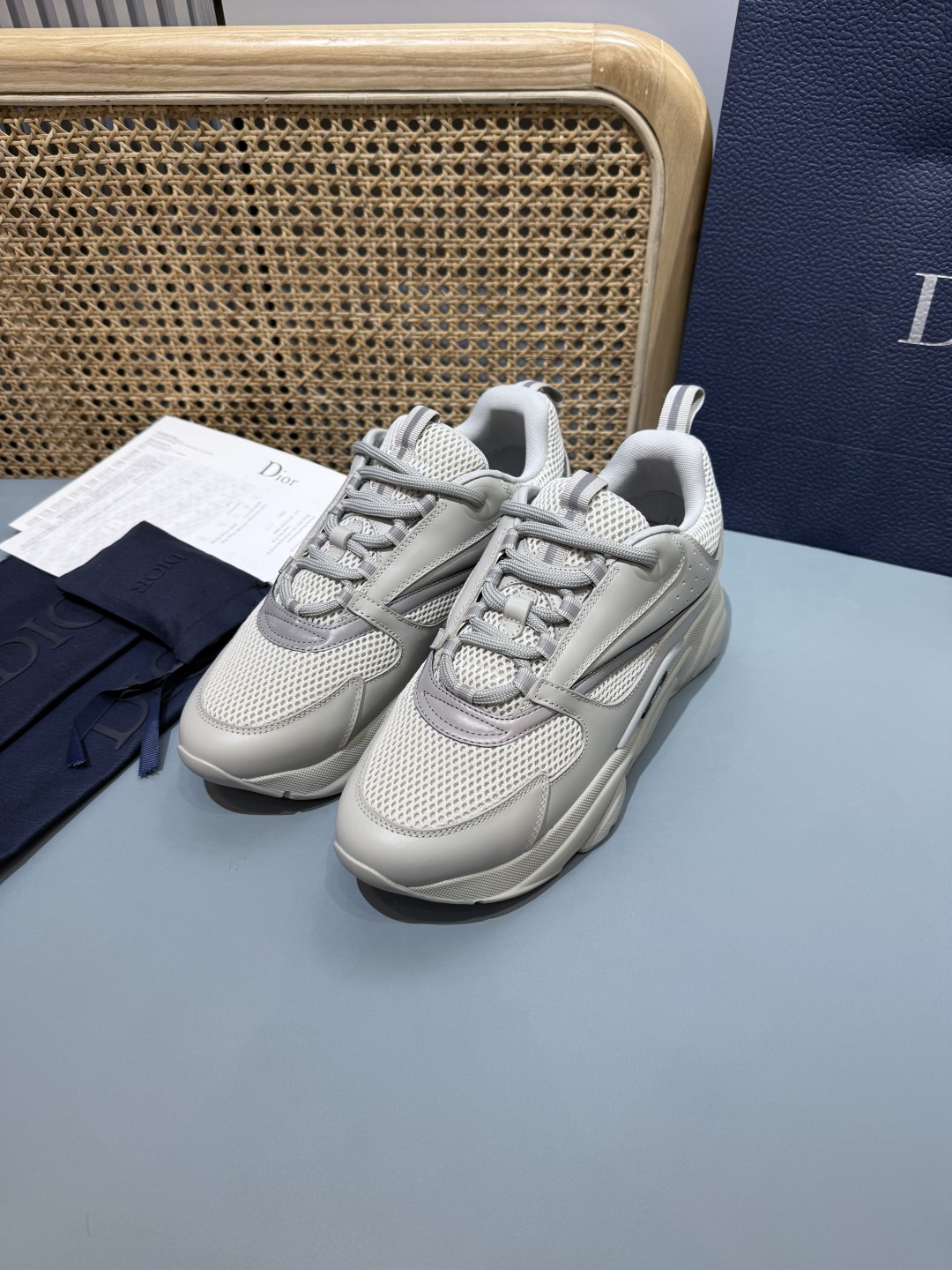 Dior B22 Chunky Runner Sneakers Gray