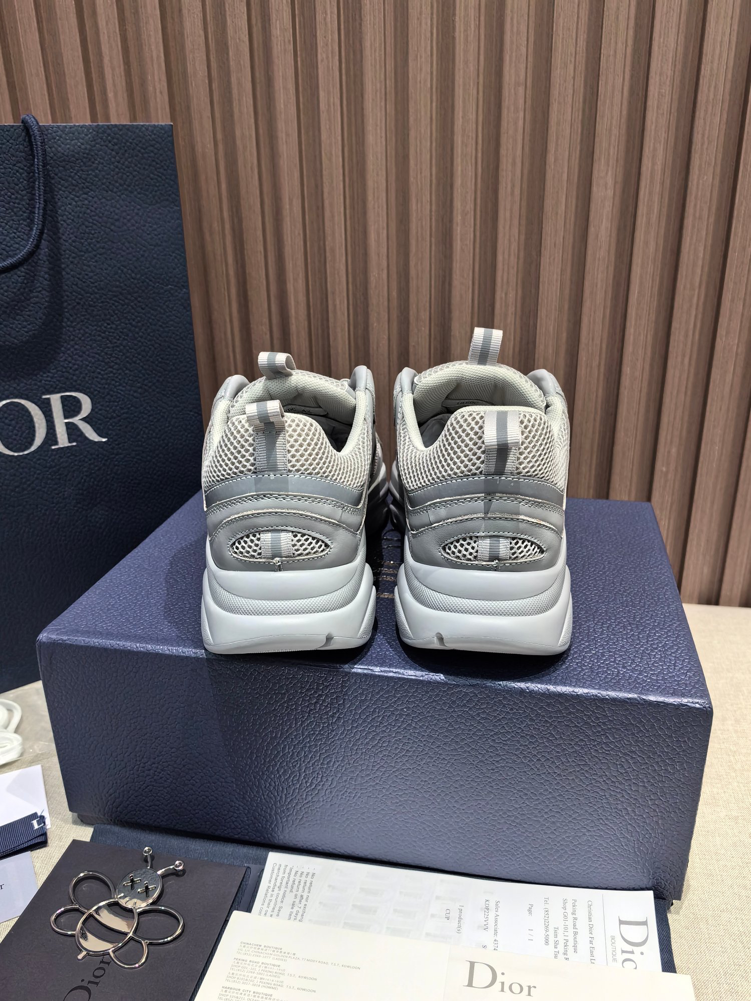 Dior B22 Mesh Leather Sneakers Grey