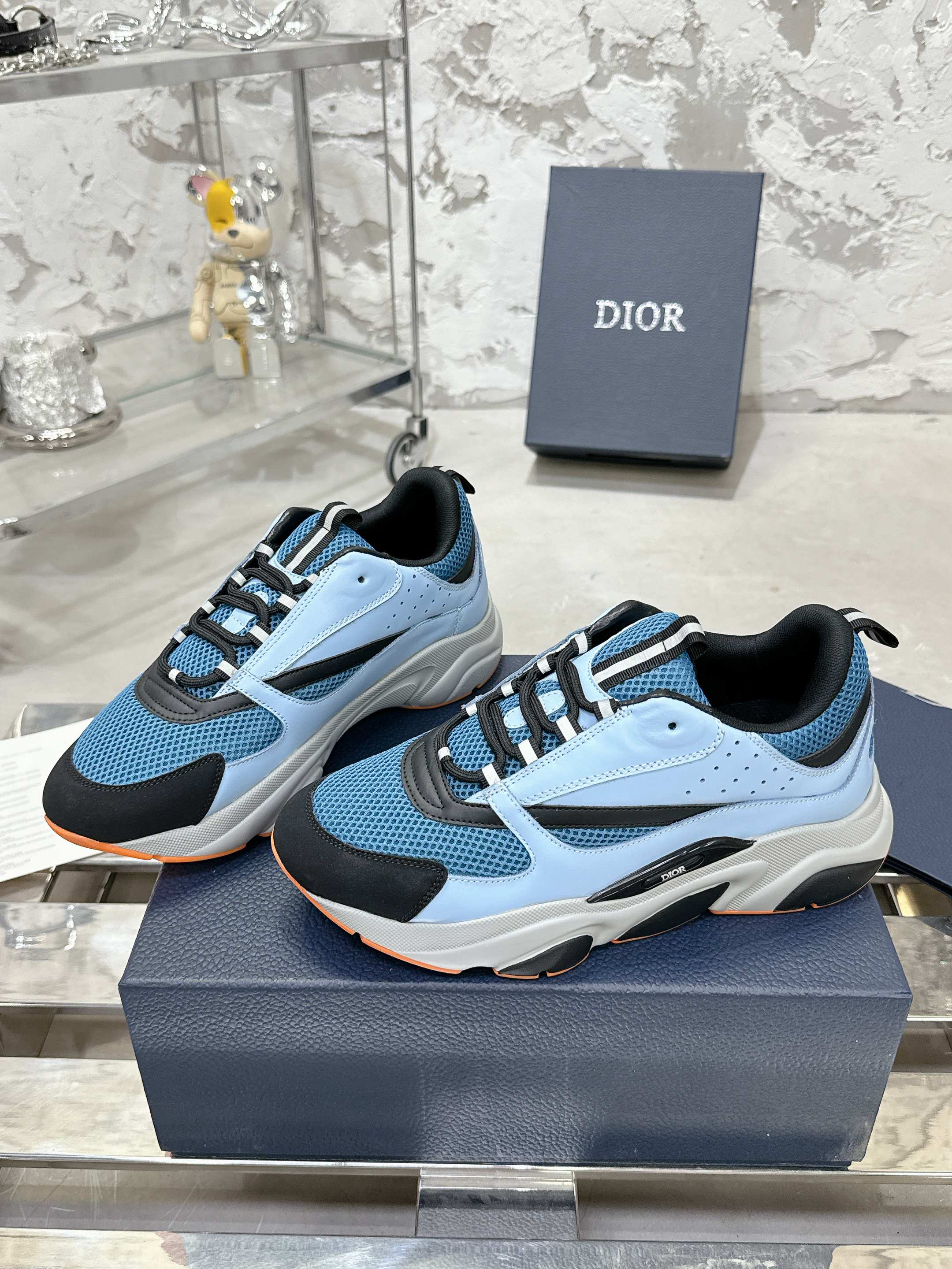 Dior B22 Mesh Sneakers Sky Blue