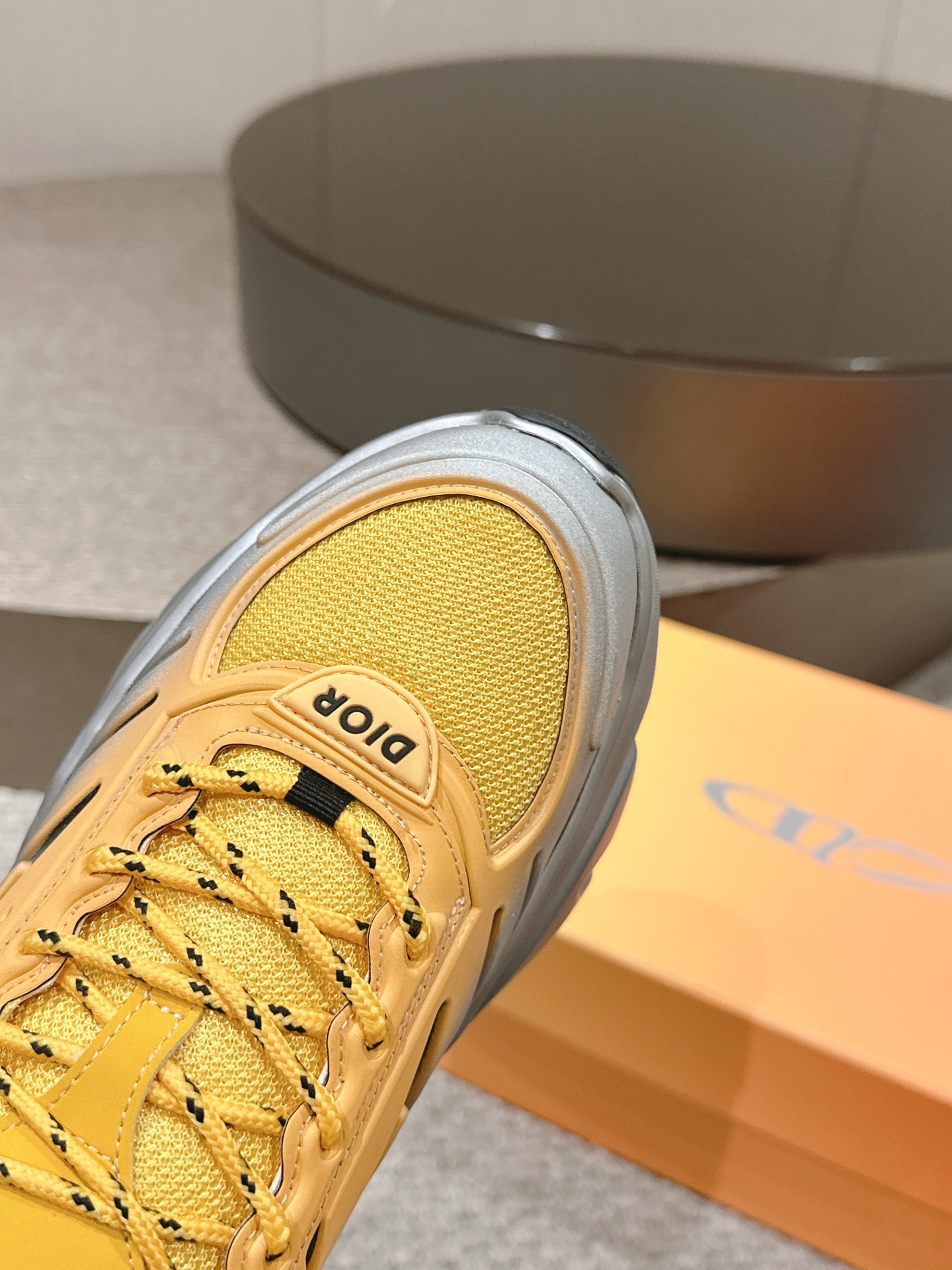 Dior B44 Gradient Mesh Dad Sneakers Yellow
