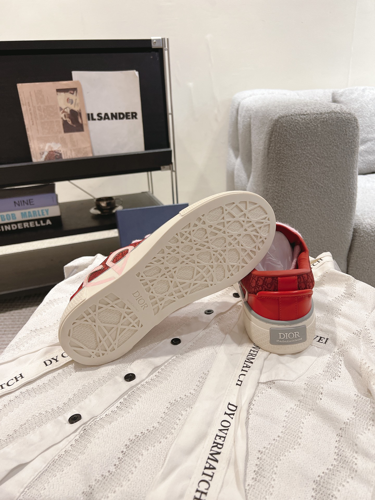 Dior B33 CD Diamond Skate Sneakers Red