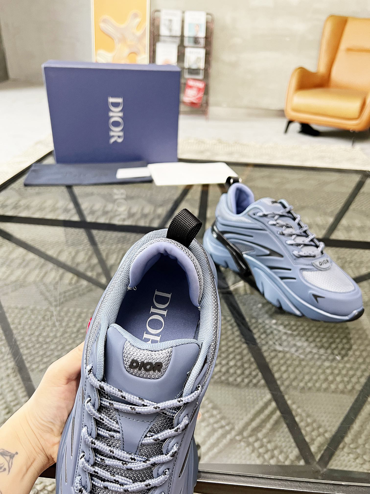 Dior B44 Blade Mesh Sneakers Gray-Blue
