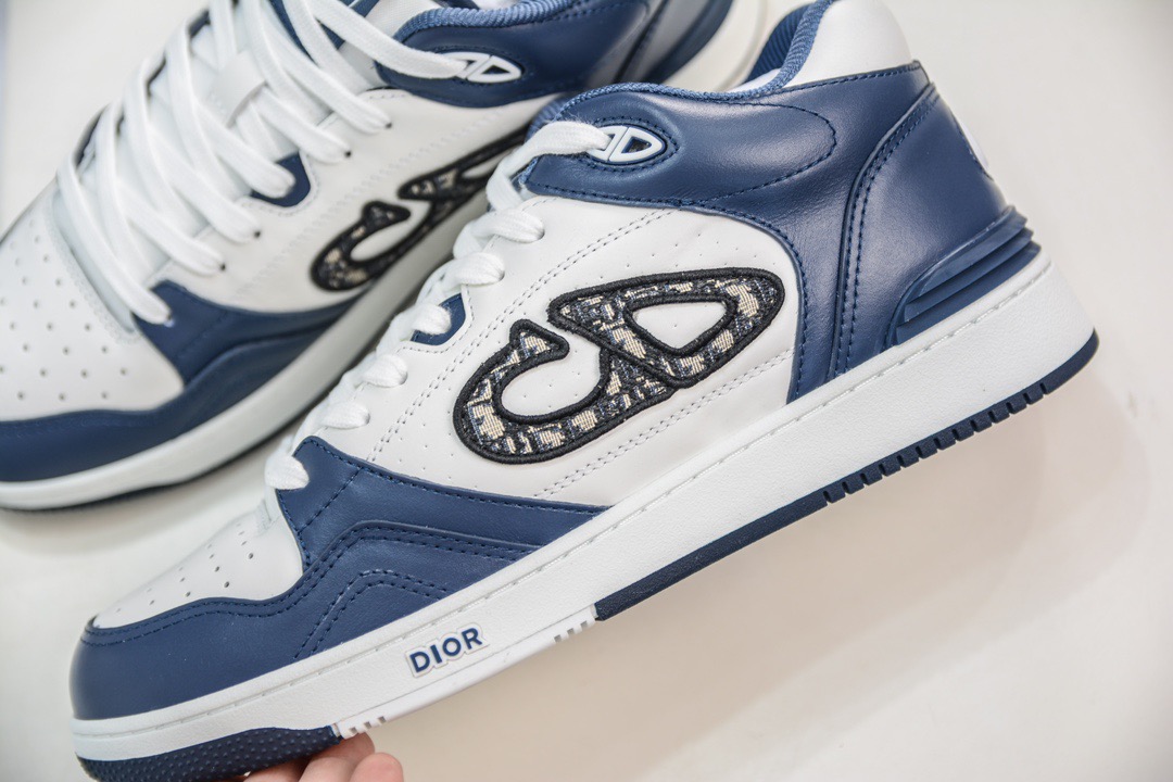 Dior B57 Mid-Top Sneakers Navy/White