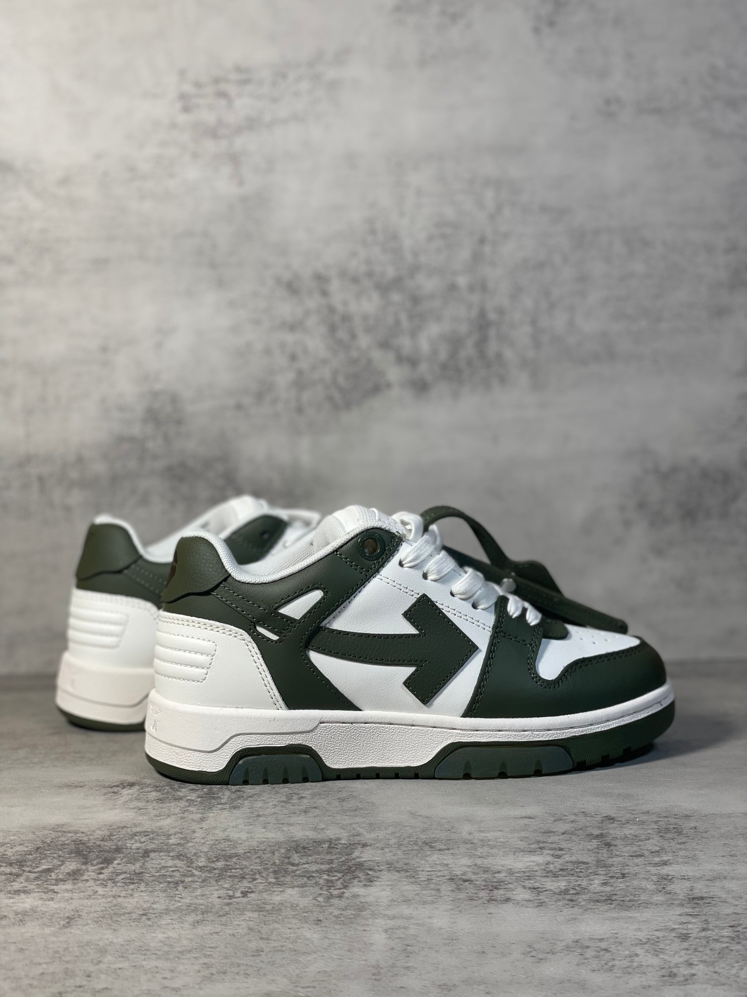 Off-White Out Of Office Low Sneakers Dark Green/White