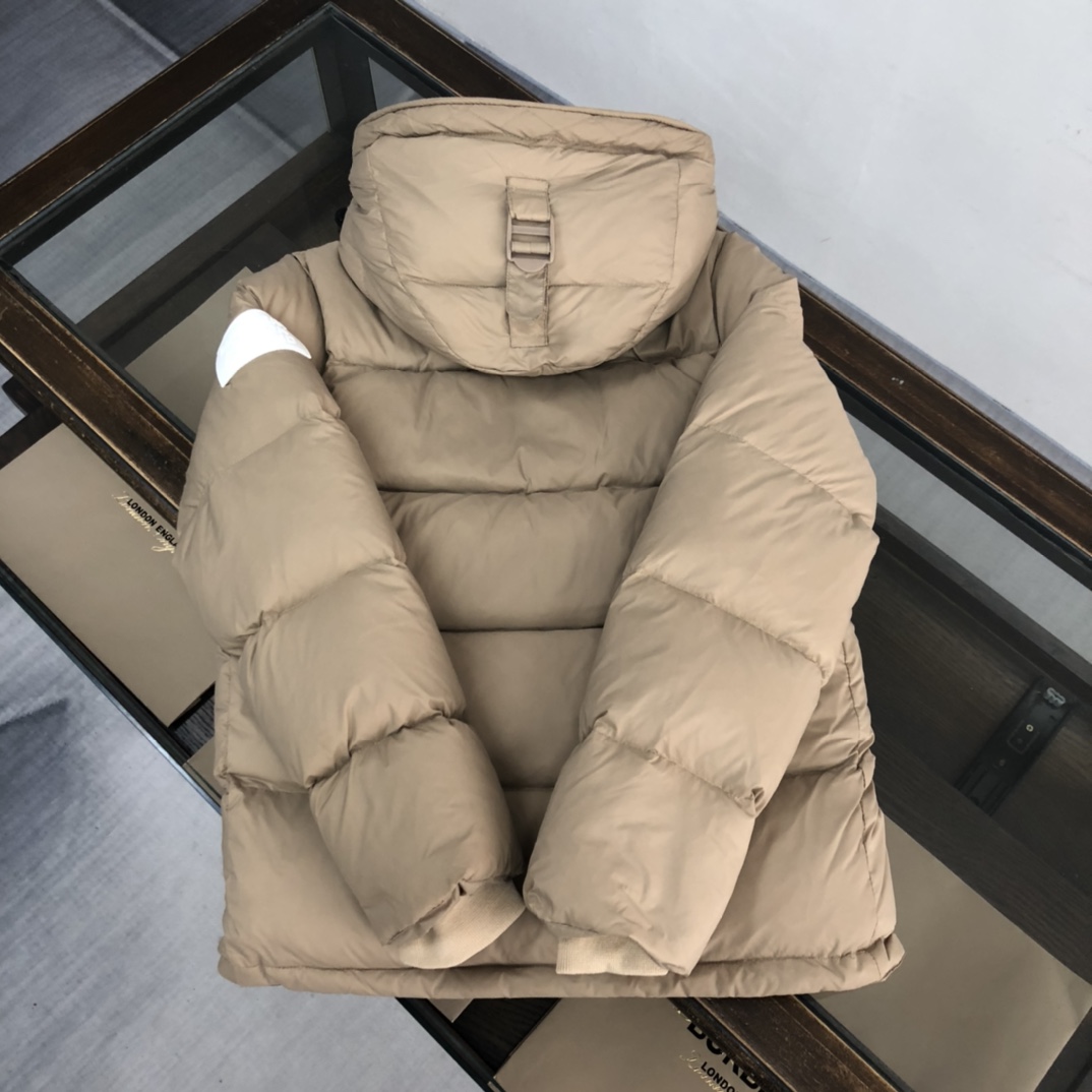 Burberry Hooded Down Jacket Khaki
