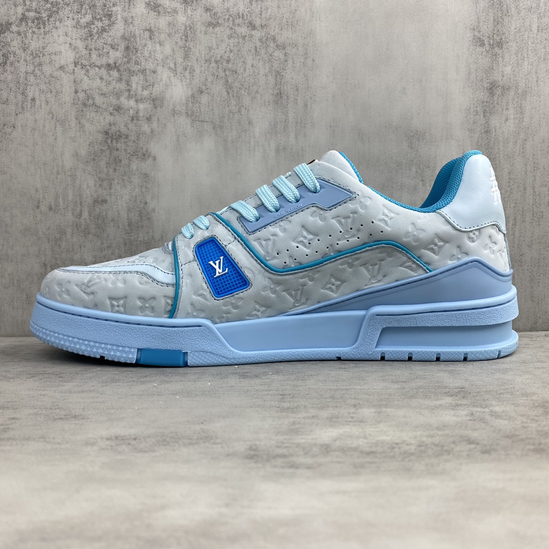 Louis Vuitton LV Trainer Leather Sneakers Blue