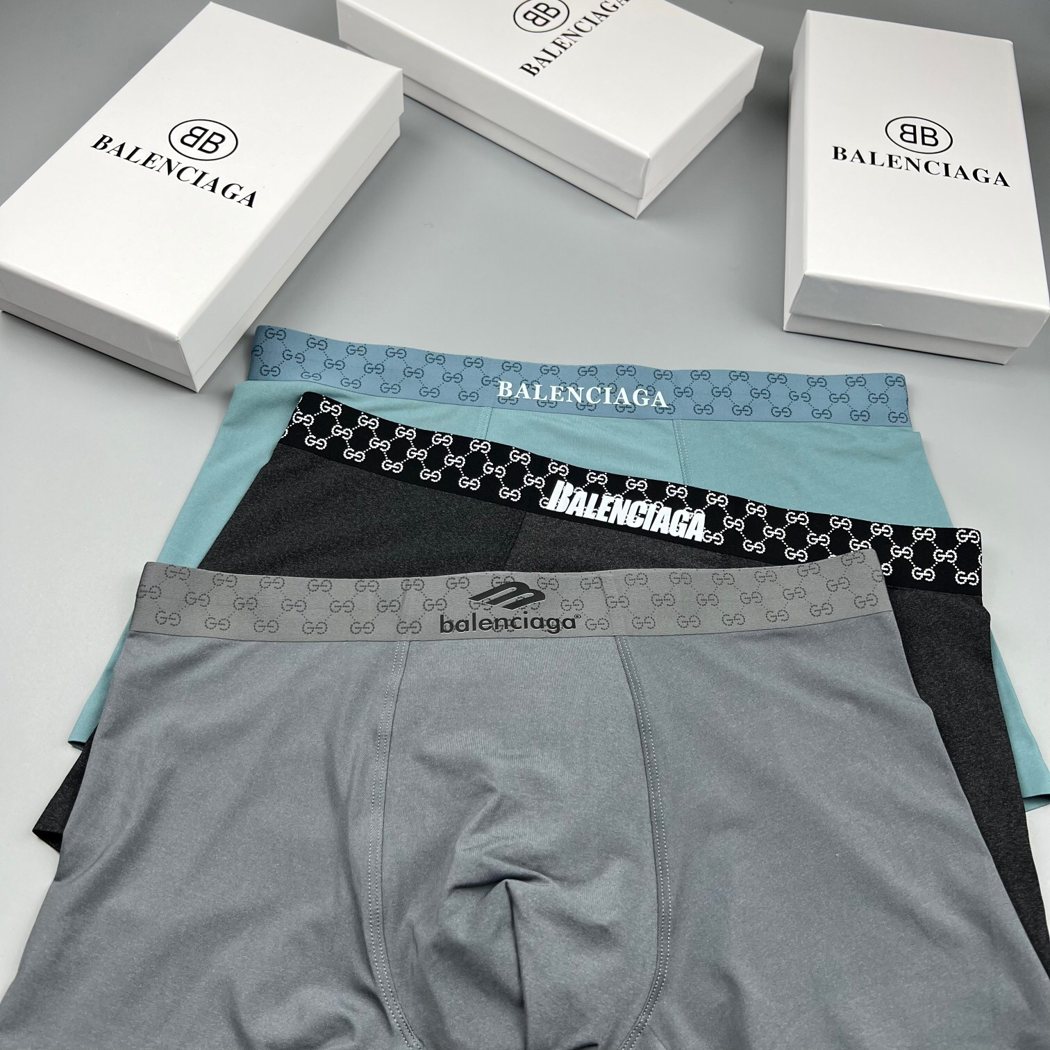 Balenciaga Ice Silk Boxer Briefs 3-Pack Multicolor