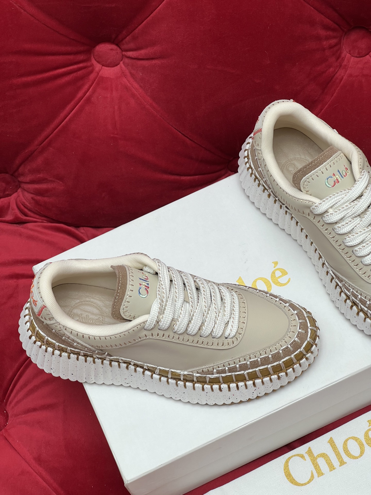 Chloe Chunky Casual Sneakers Beige