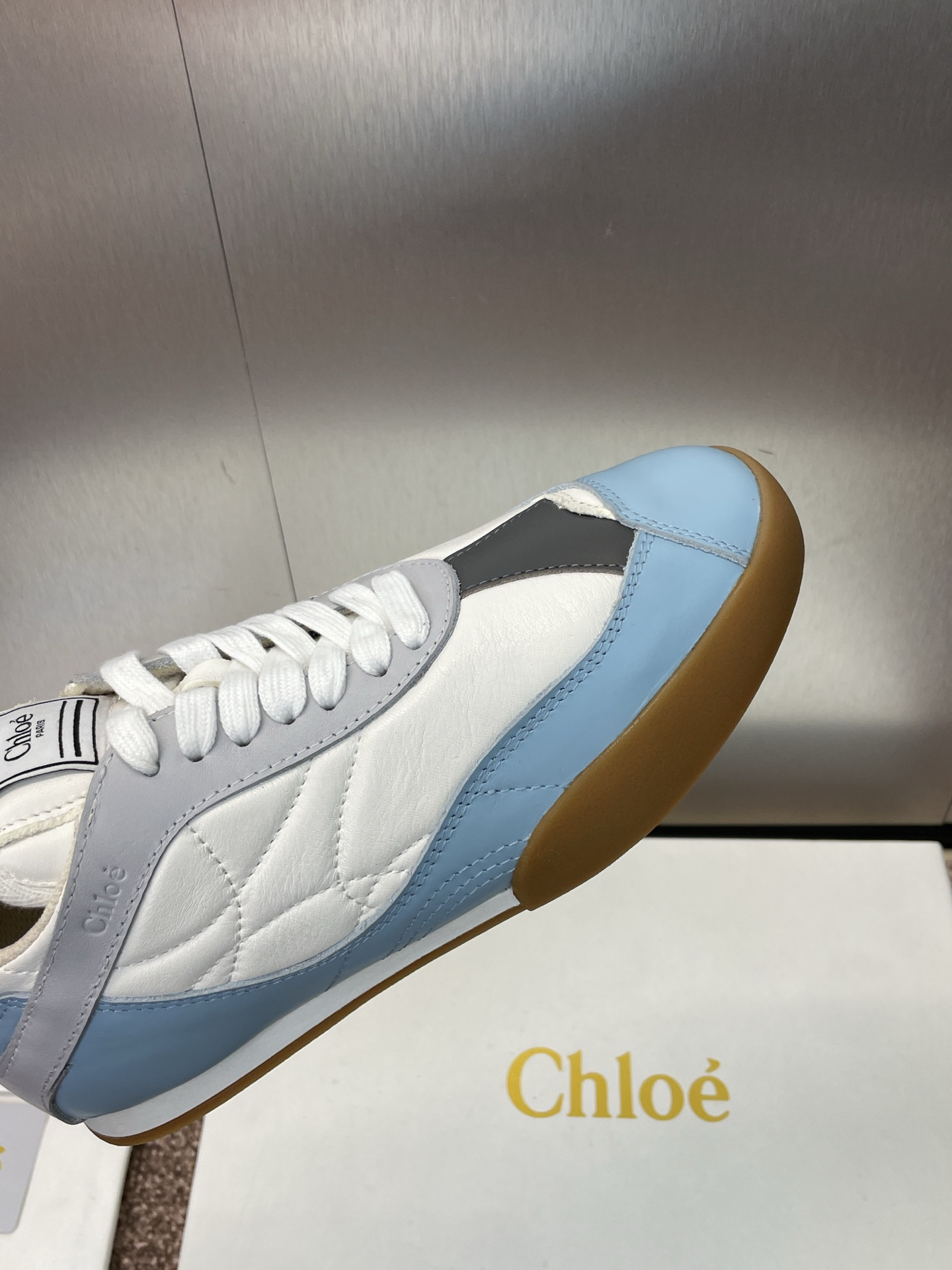 Chloe Lace-Up Runner Sneakers Blue