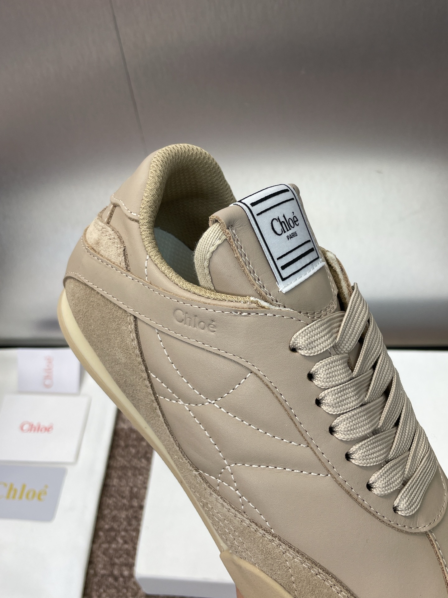 Chloe Runway Low-Top Sneakers Khaki