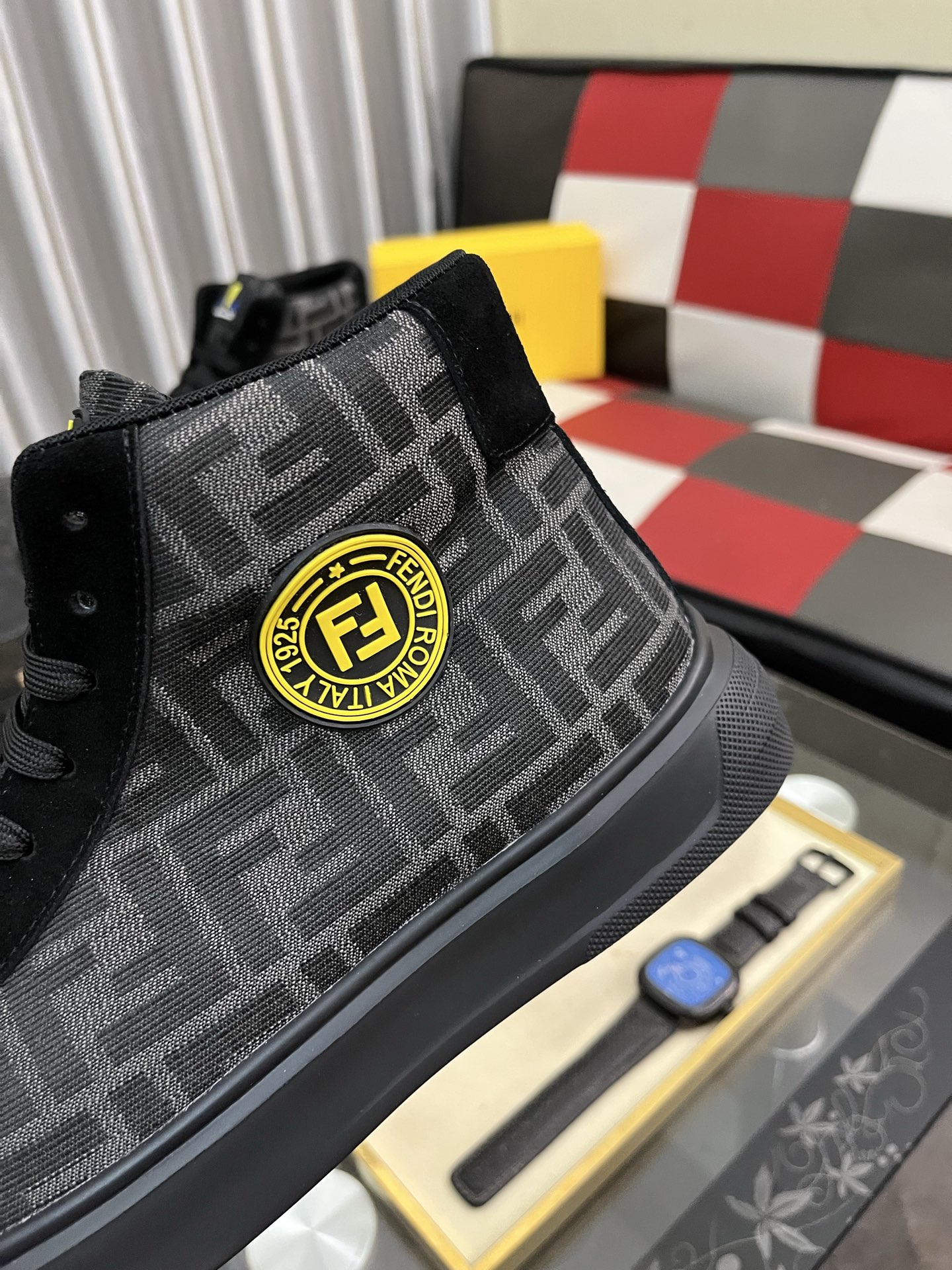 Fendi FF High-Top Sneakers Black