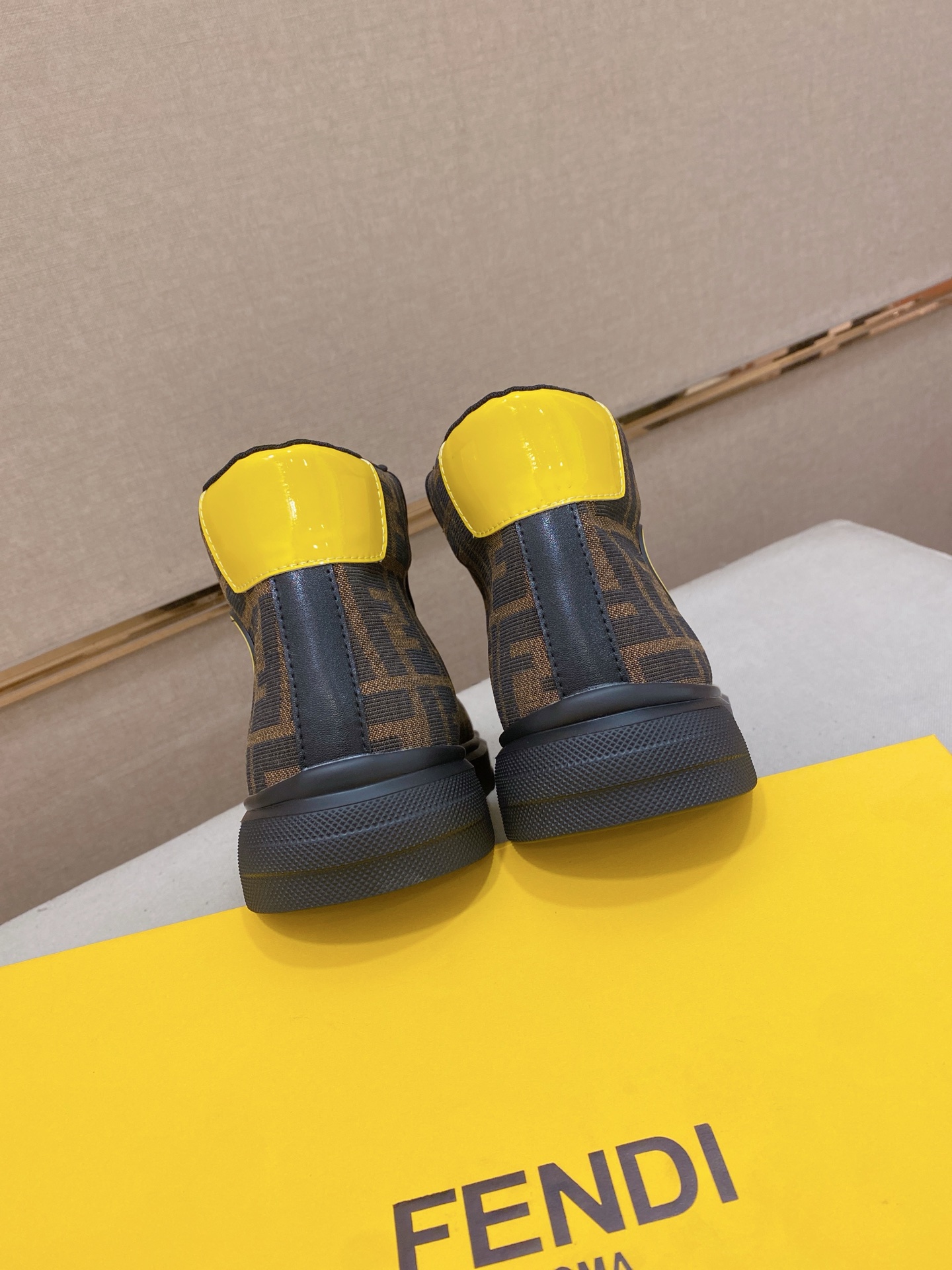 Fendi FF High-Top Sneakers Brown