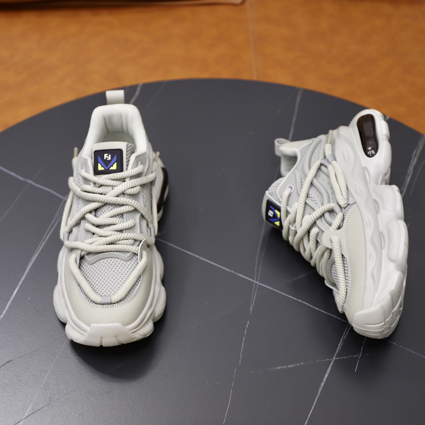 Fendi Breathable Mesh Chunky Sneakers Grey