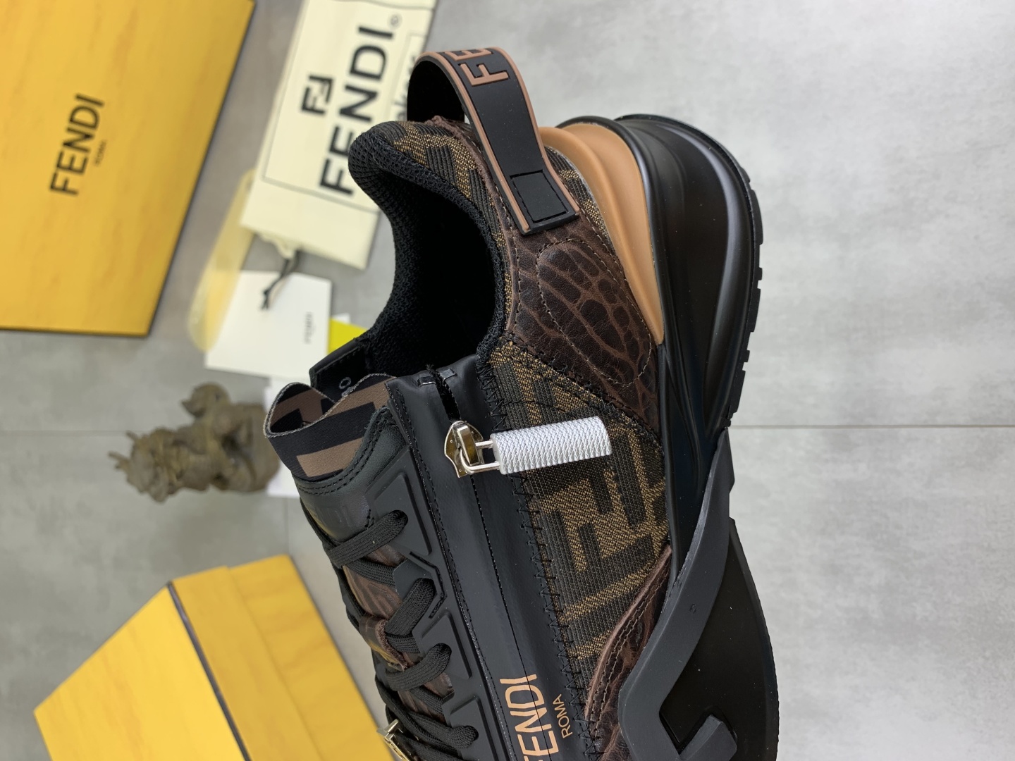 Fendi Flow Low-Top Sneakers Brown