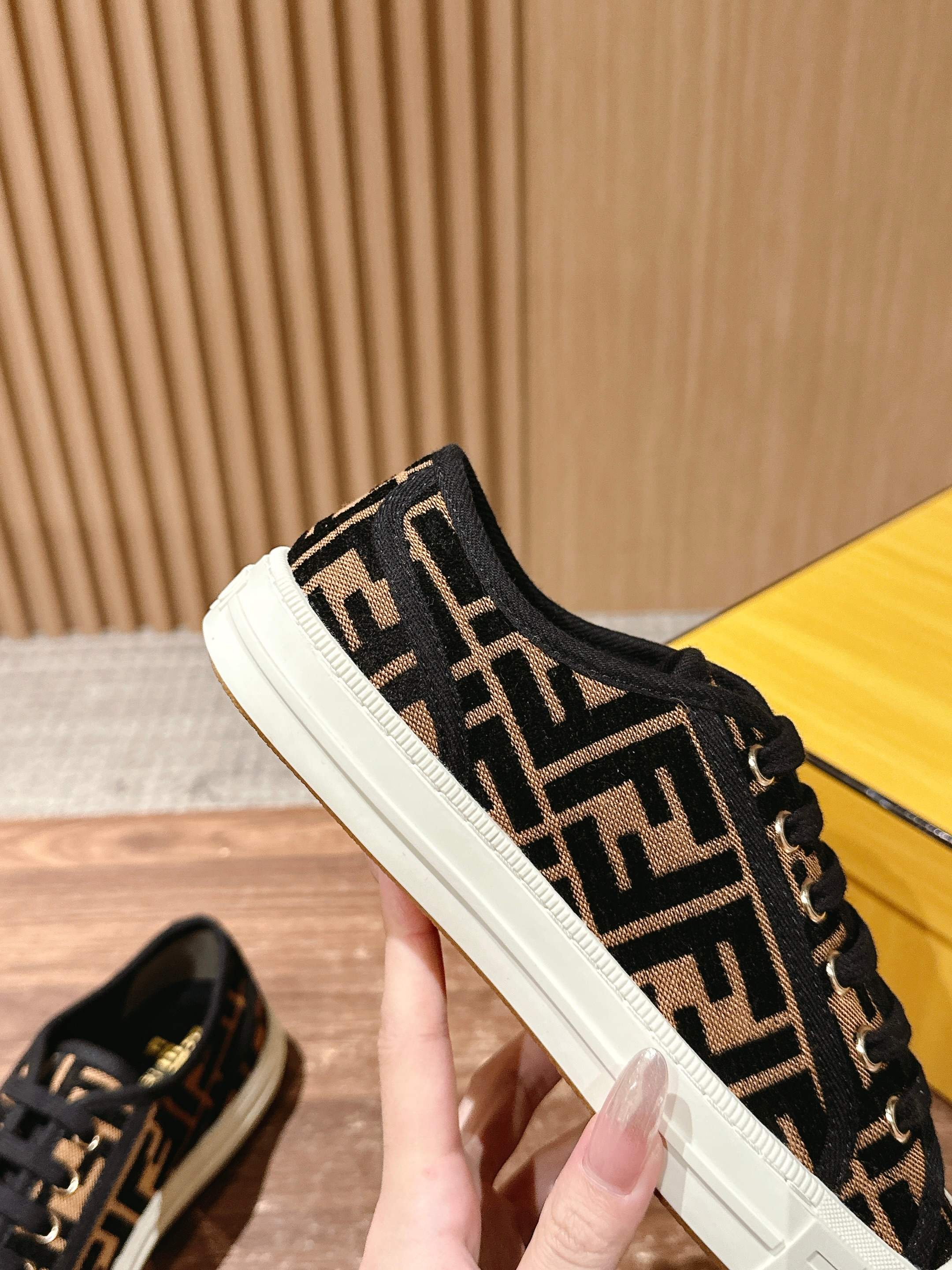 Fendi FF Canvas Sneakers Black