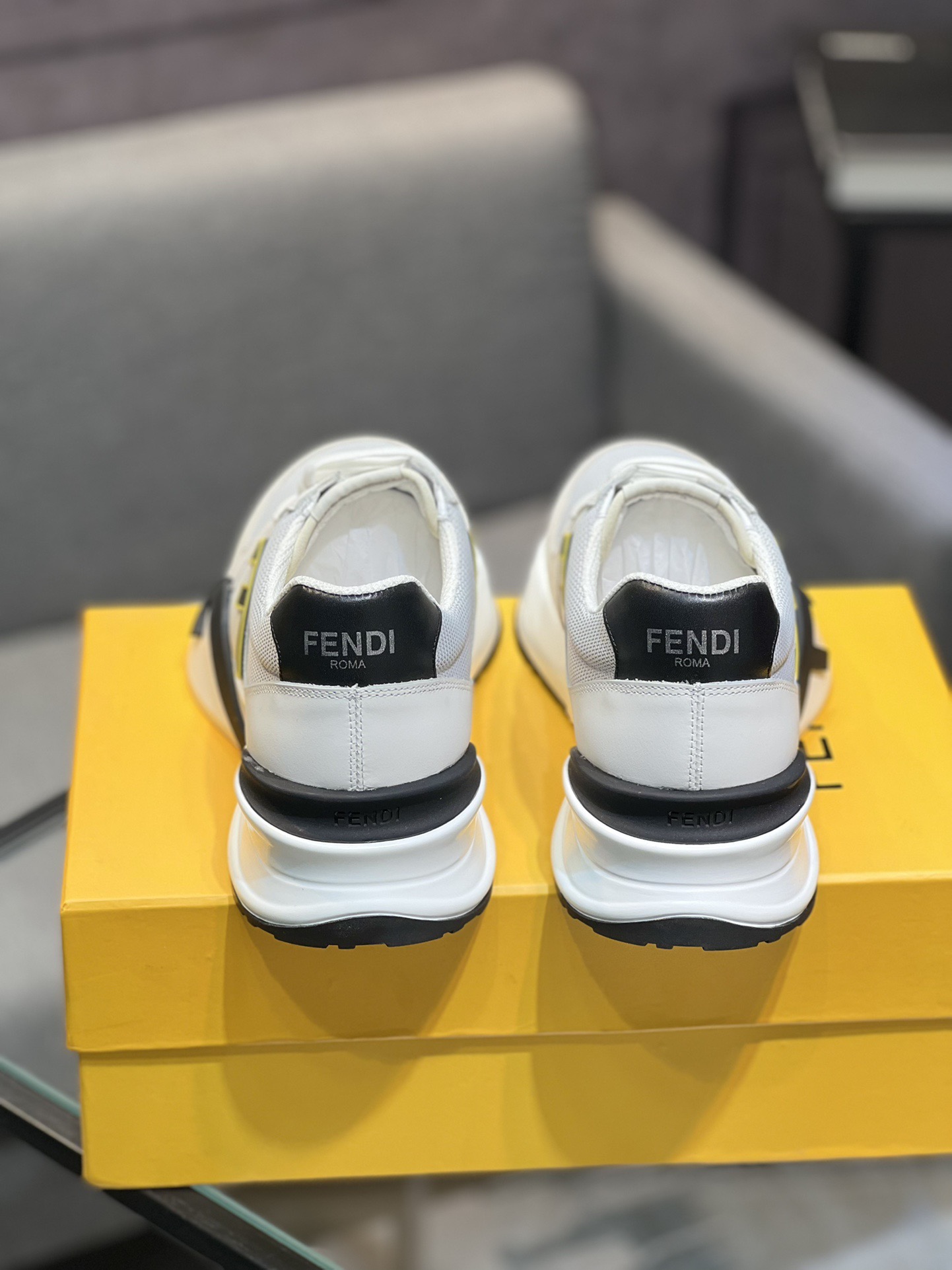 Fendi FF Logo Mesh Sneakers White