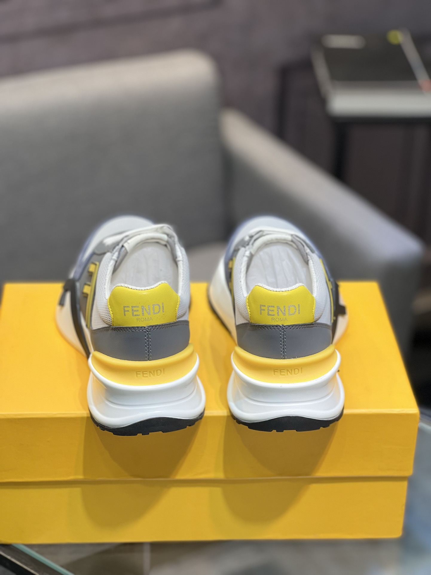 Fendi Mesh Runner Sneakers Grey