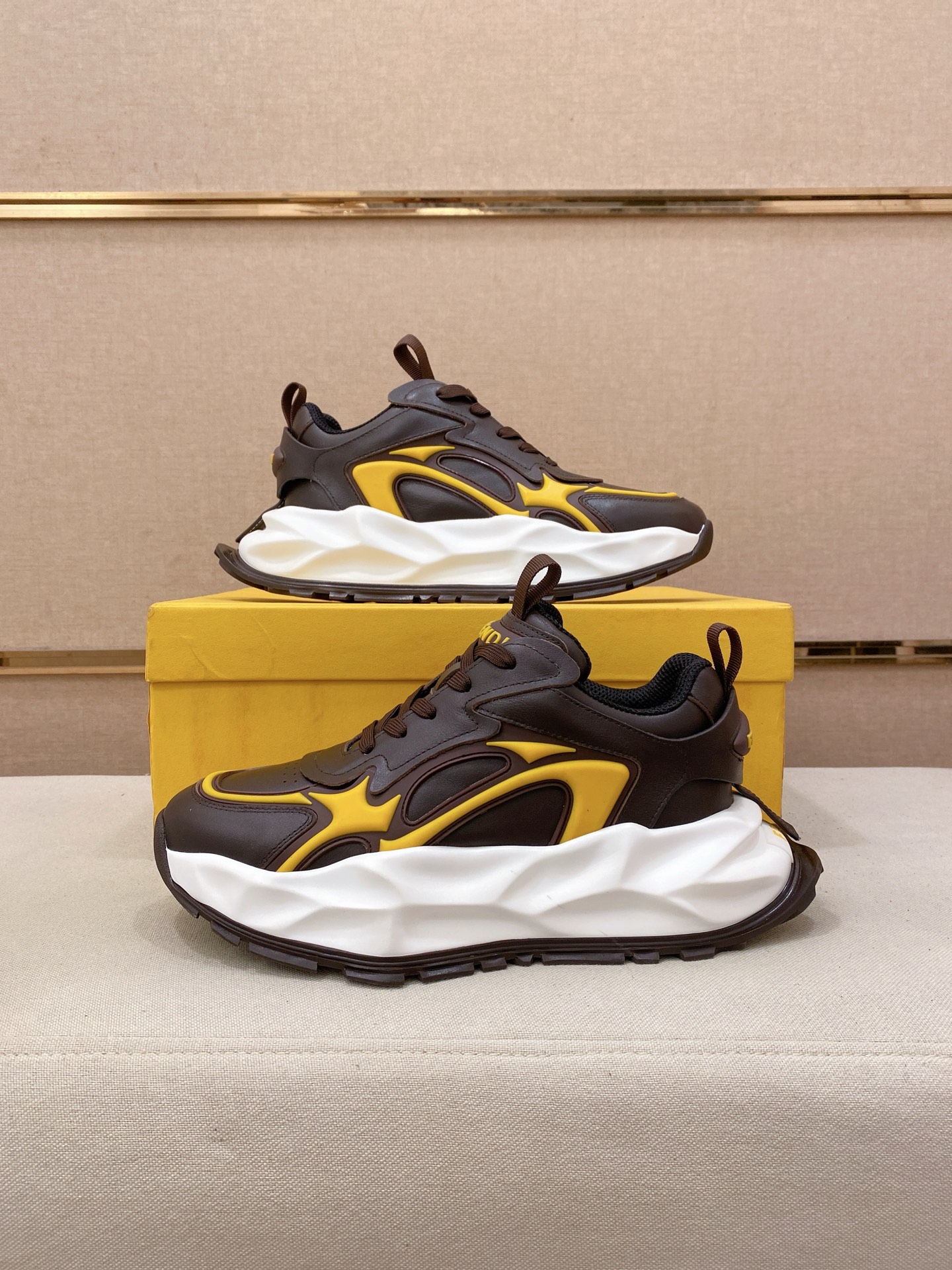 Fendi Flow Chunky Sneakers Brown/Yellow