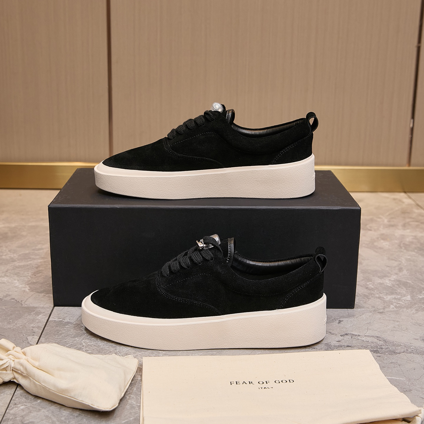 Fear of God FOG 101 Suede Skate Sneakers Black