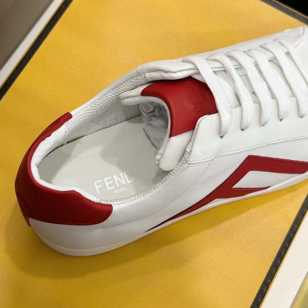 Fendi Leather Slip-On Sneakers White