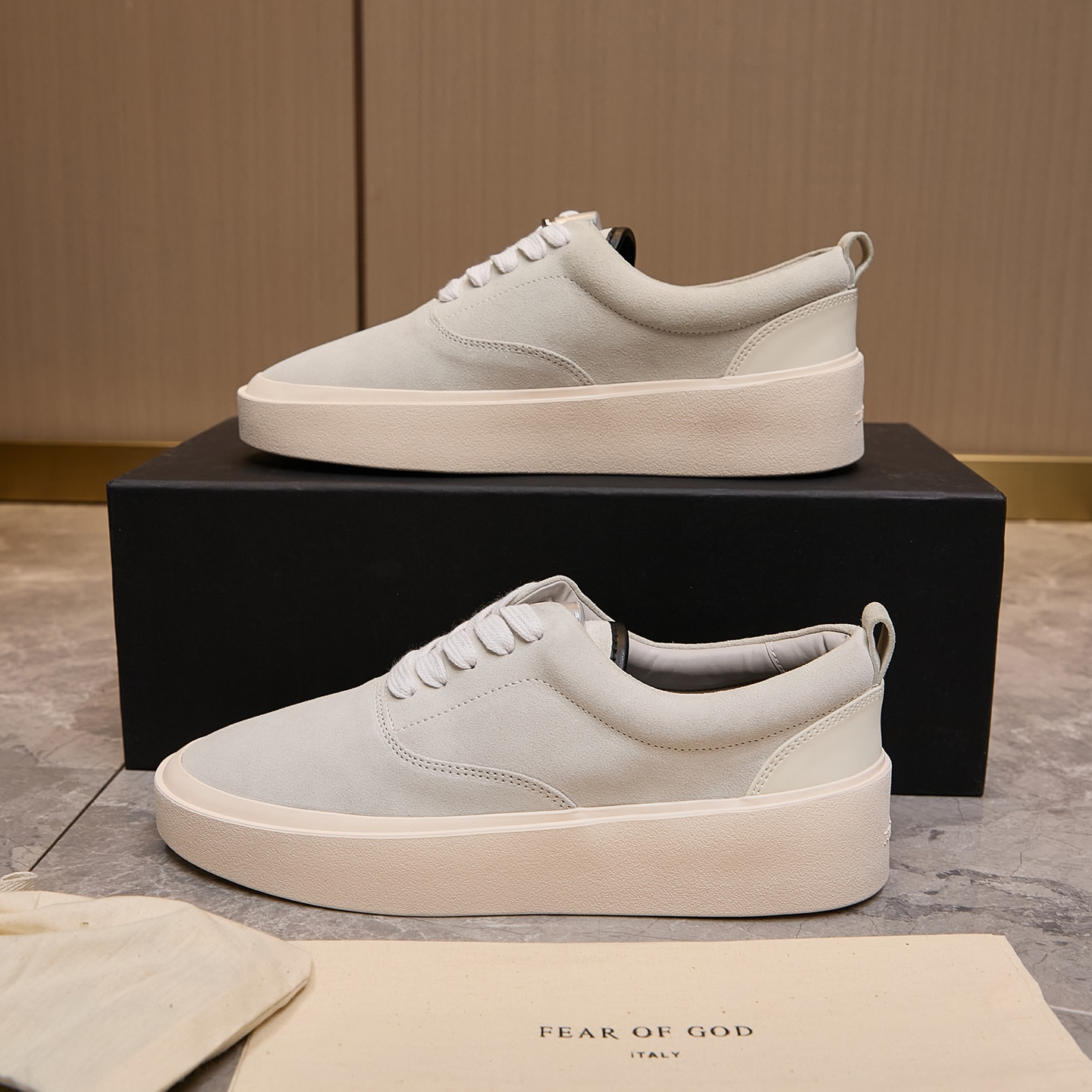 Fear of God FOG 101 Suede Skate Shoes Light Grey