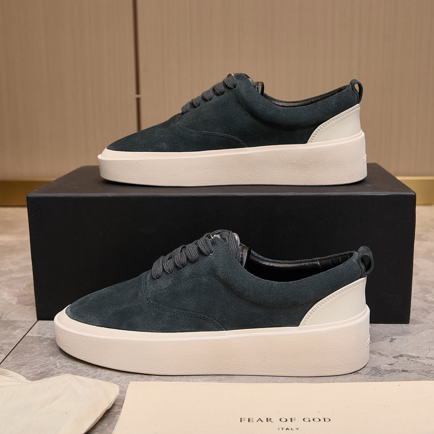 Fear of God FOG 101 Suede Skate Sneakers Dark Green